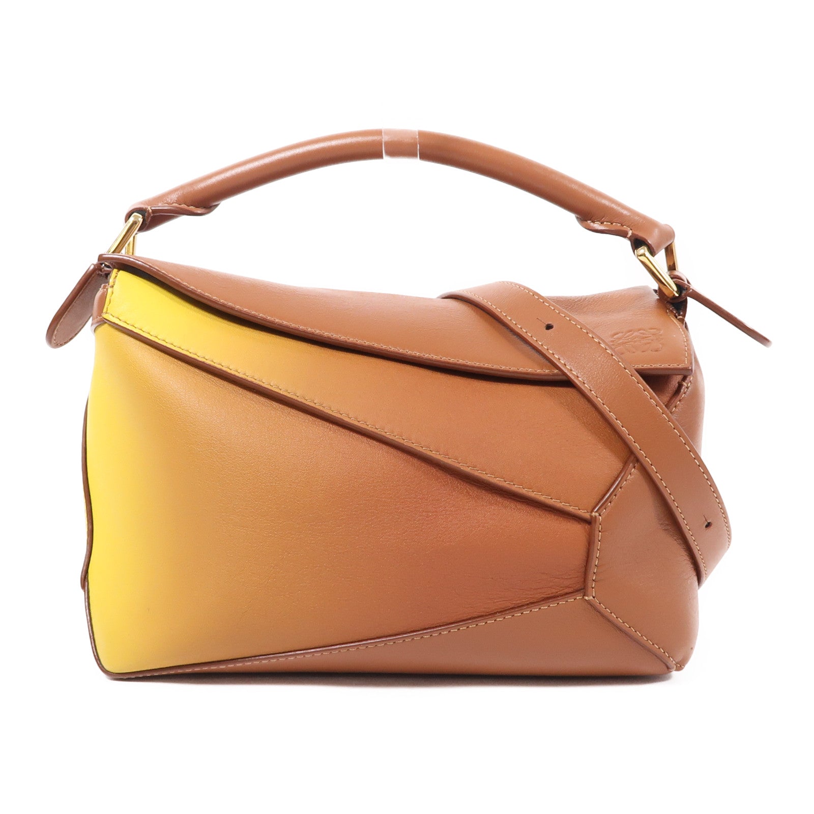 LOEWE 牛皮皮革Puzzle Small金扣手挽肩背兩用袋