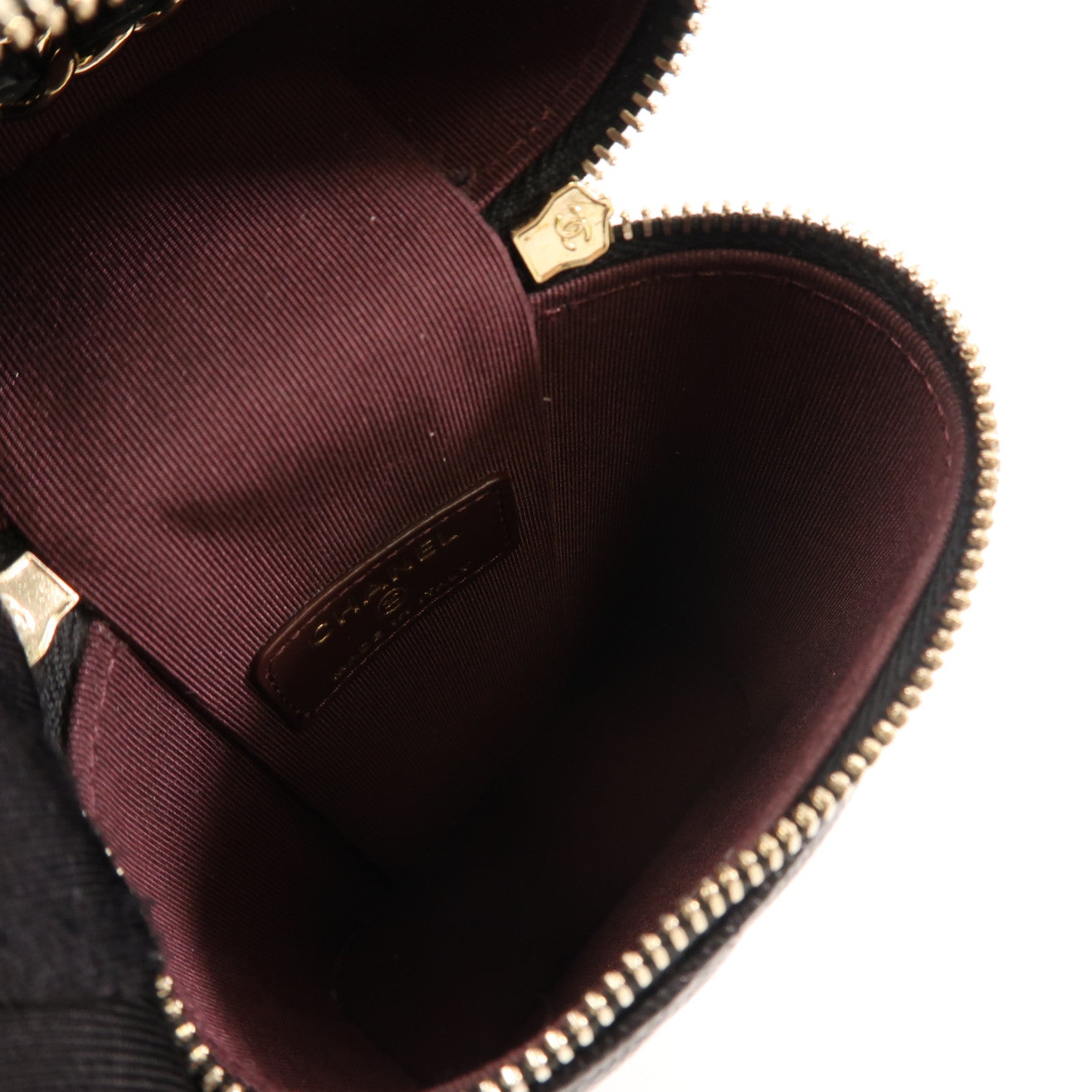 CHANEL 菱格牛皮皮革Chain Shoulder Bag金扣鏈帶肩背袋黑色