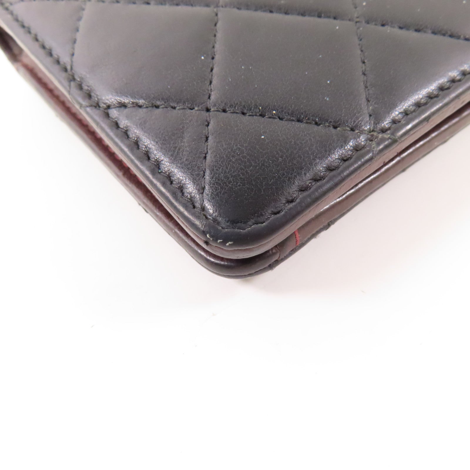 CHANEL 羊皮皮革Long Wallet銀扣長錢包