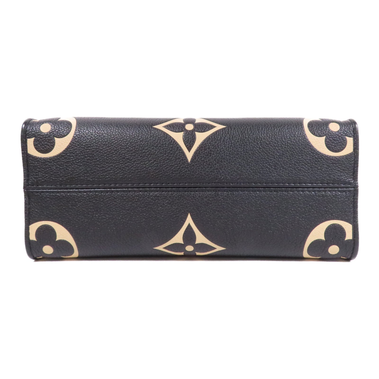 LOUIS VUITTON Monogram Empreinte On The Go PM金扣手挽肩背兩用袋黑色/米色