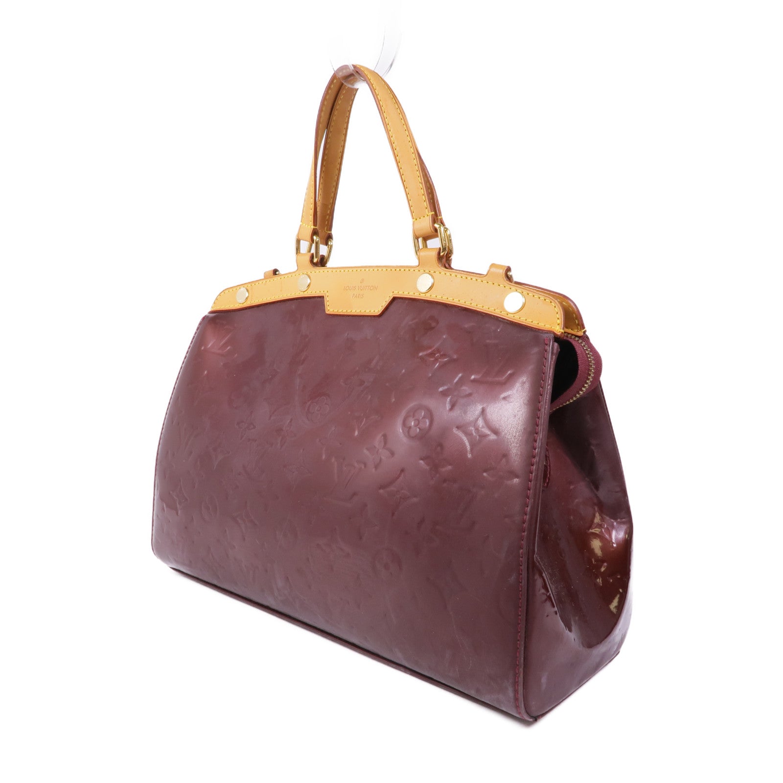 LOUIS VUITTON 【激減優惠】Vernis Brea MM金扣手挽肩背兩用袋Rouge Fauviste