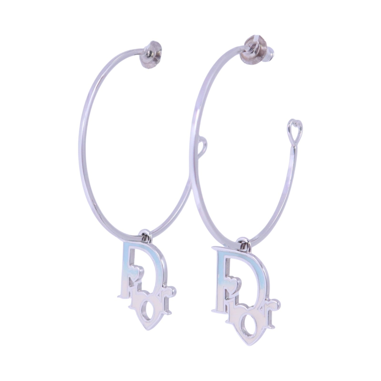Dior 金屬Hoop Earrings銀扣耳環