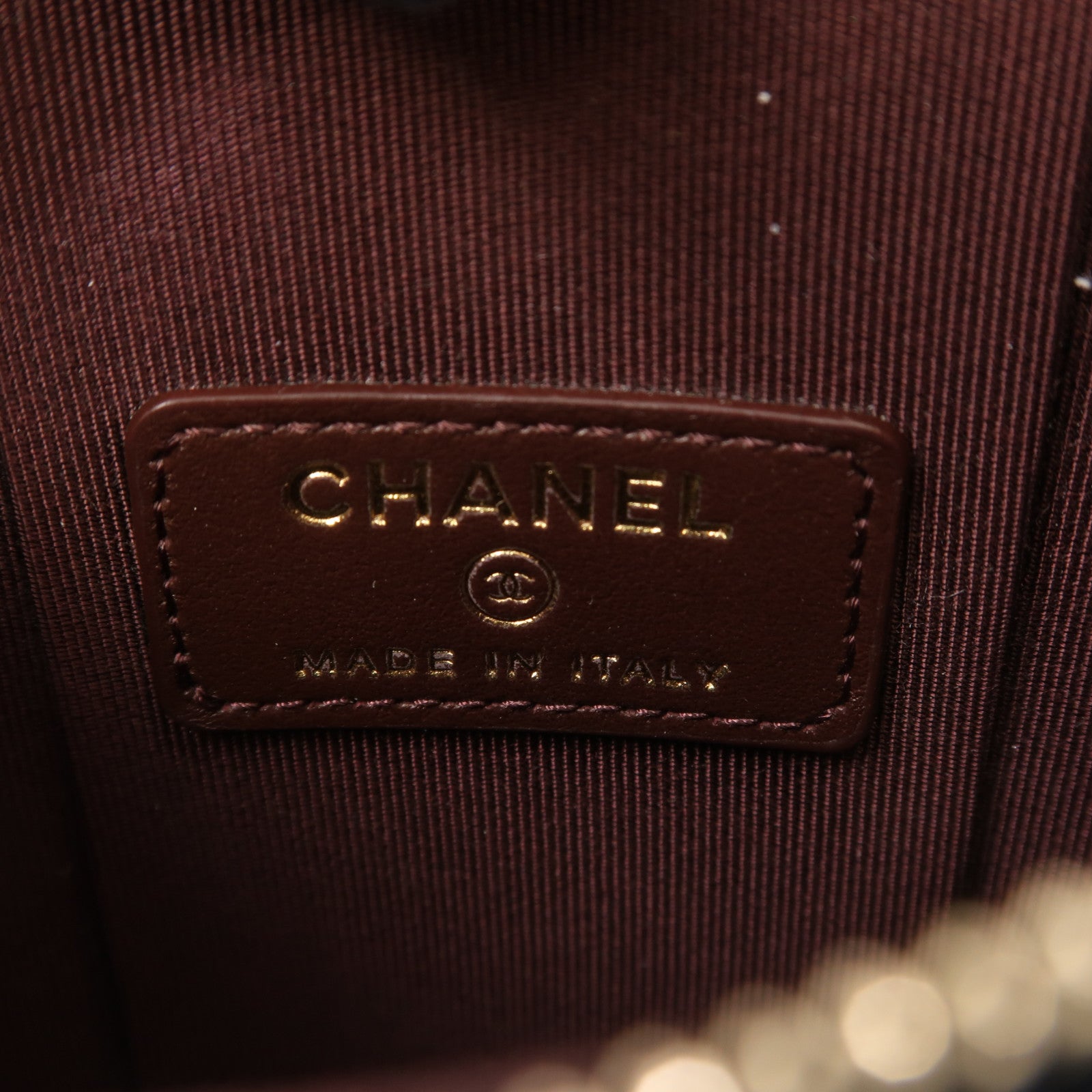 CHANEL 菱格牛皮皮革Chain Shoulder Bag金扣鏈帶肩背袋黑色