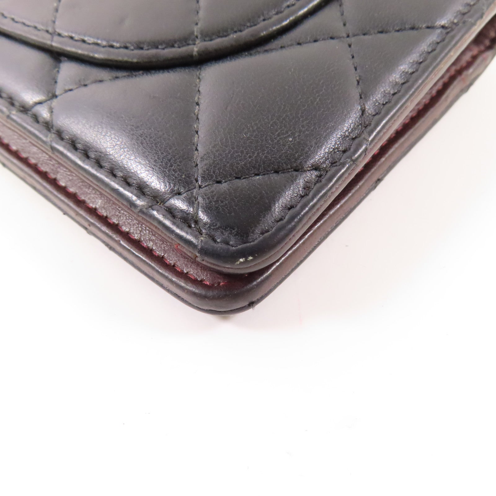 CHANEL 羊皮皮革Long Wallet銀扣長錢包