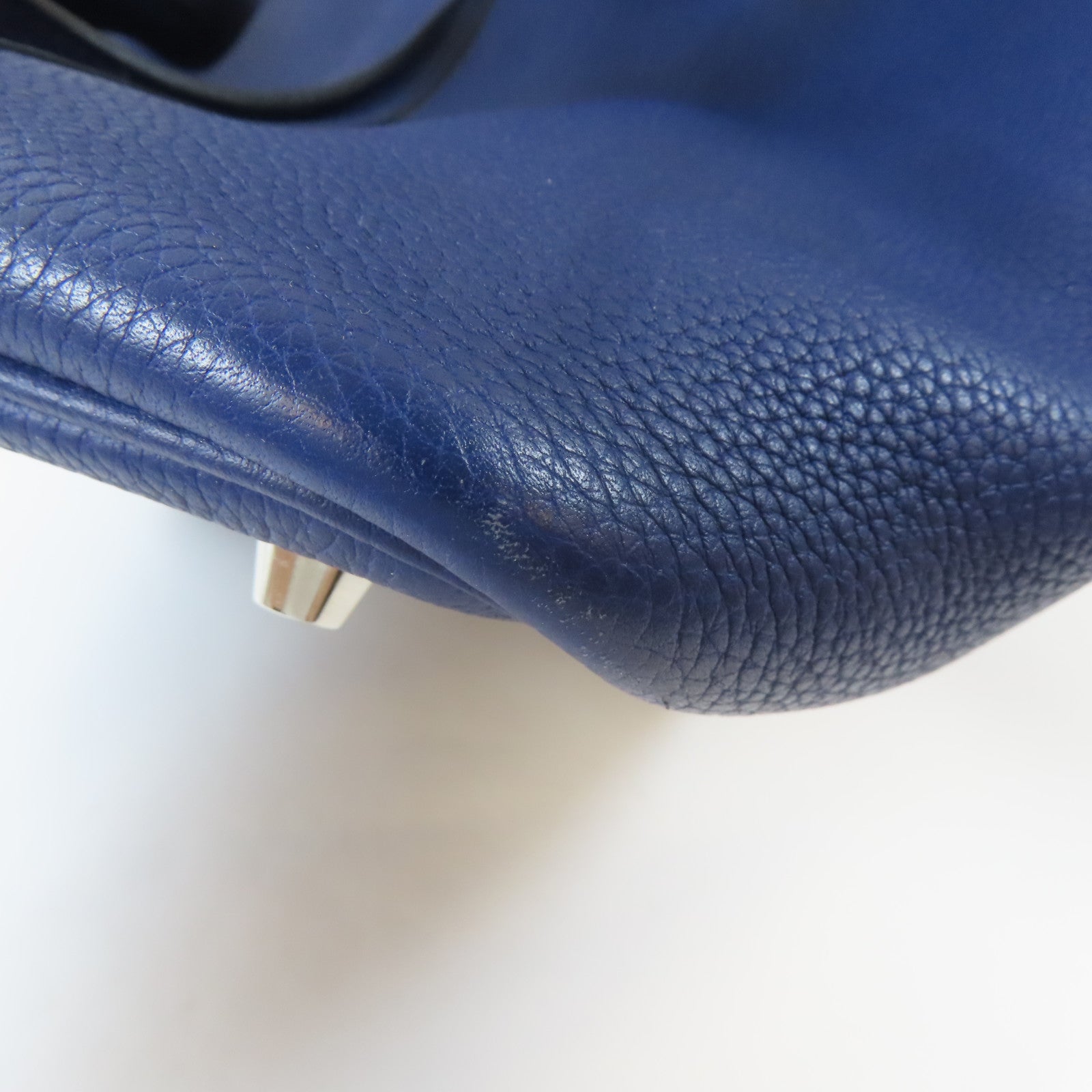 HERMES Clemence皮革Picotin MM銀扣手挽袋Bleu Saphir/藍寶石色