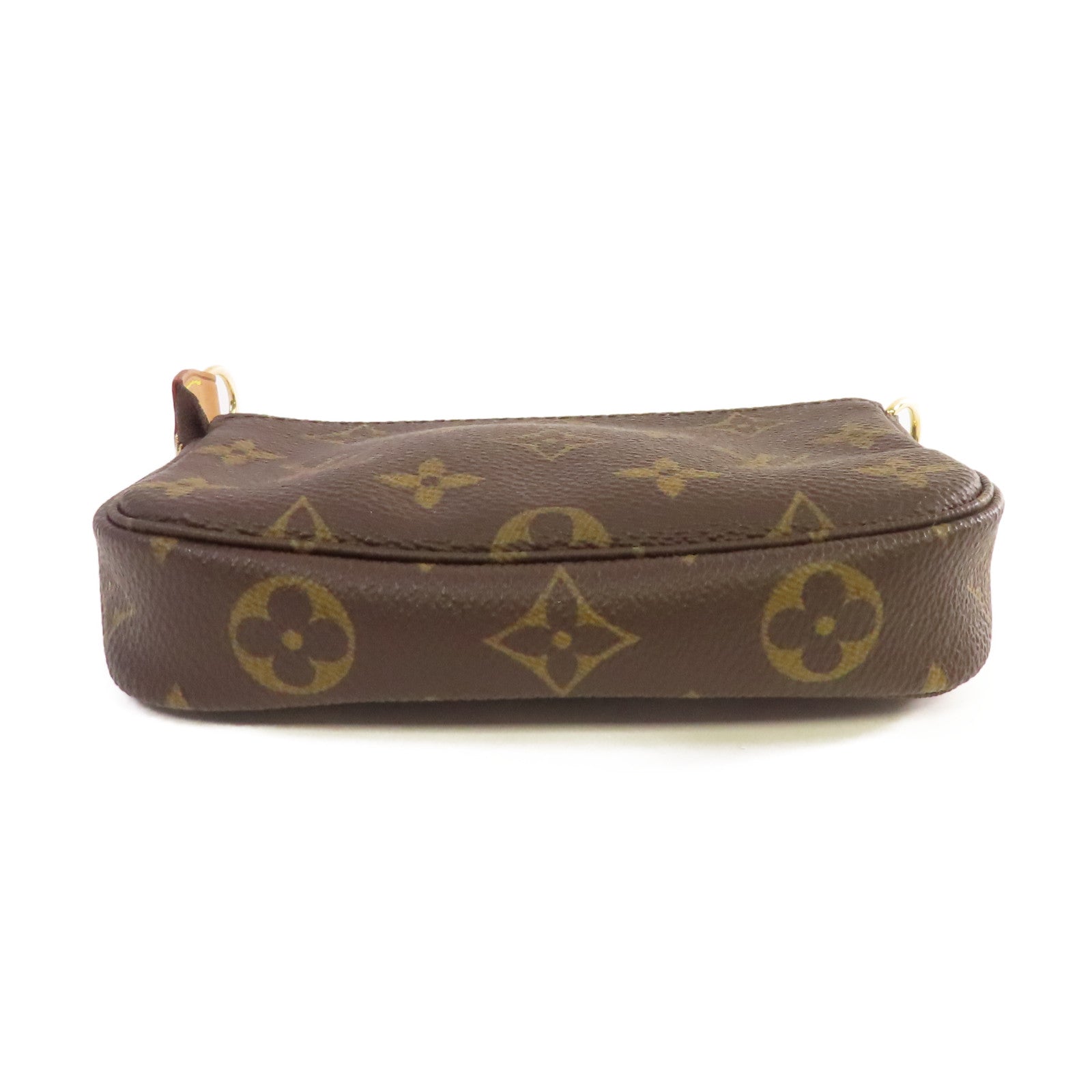 LOUIS VUITTON Monogram Mini Pochette Accessoires金扣鏈帶手拿包啡色