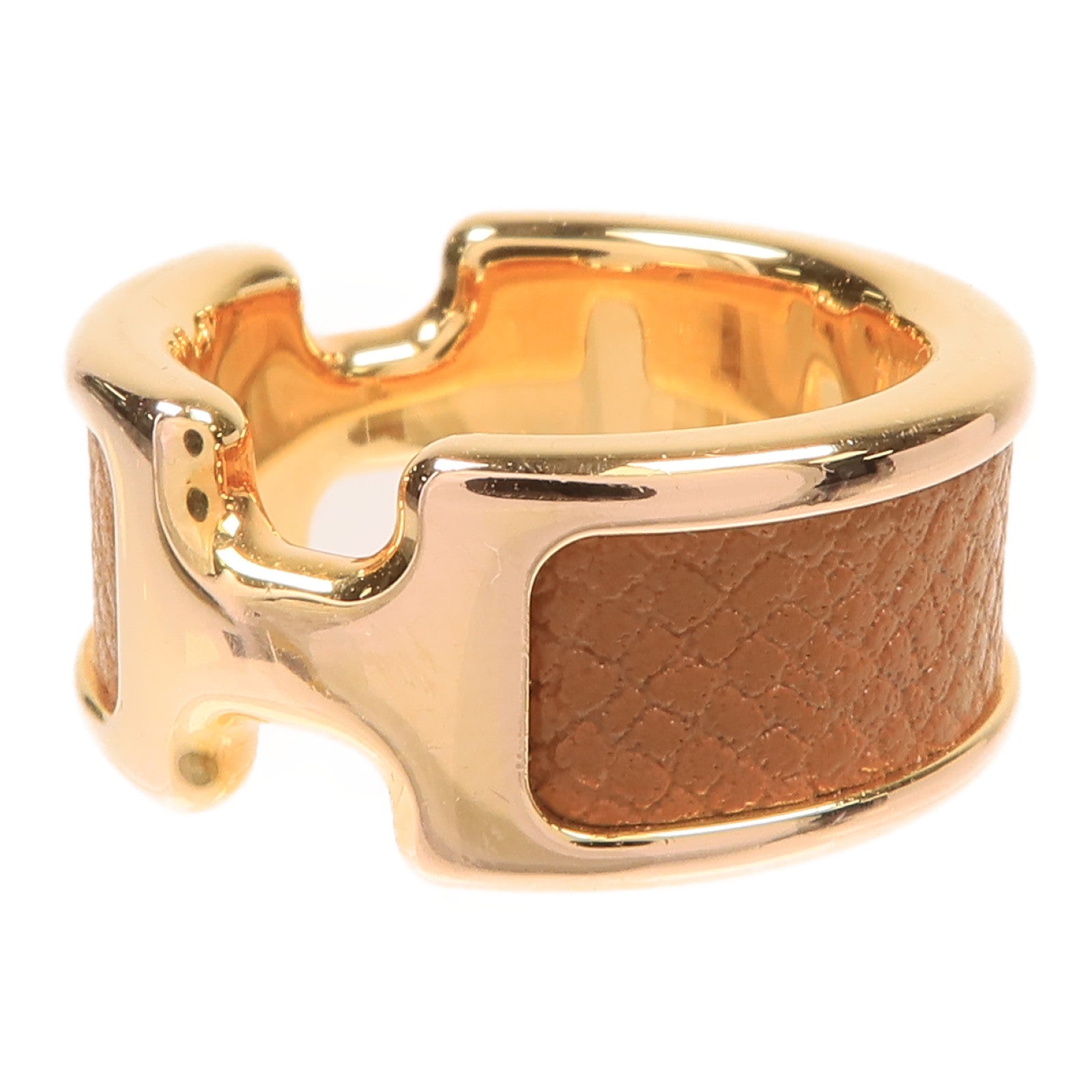 HERMES Swift皮革Olympe Ring戒指Hermes#XS/US#5 Gold