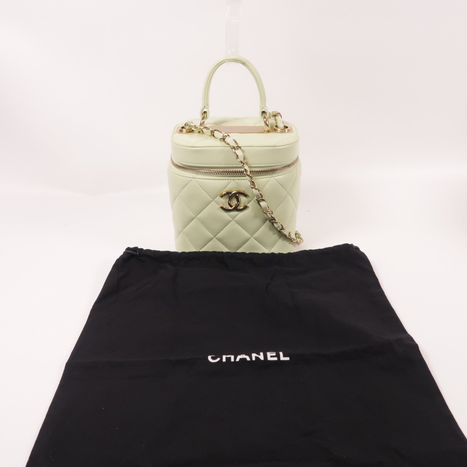 CHANEL 牛皮皮革Trendy CC Vanity Case金扣手挽肩背兩用袋