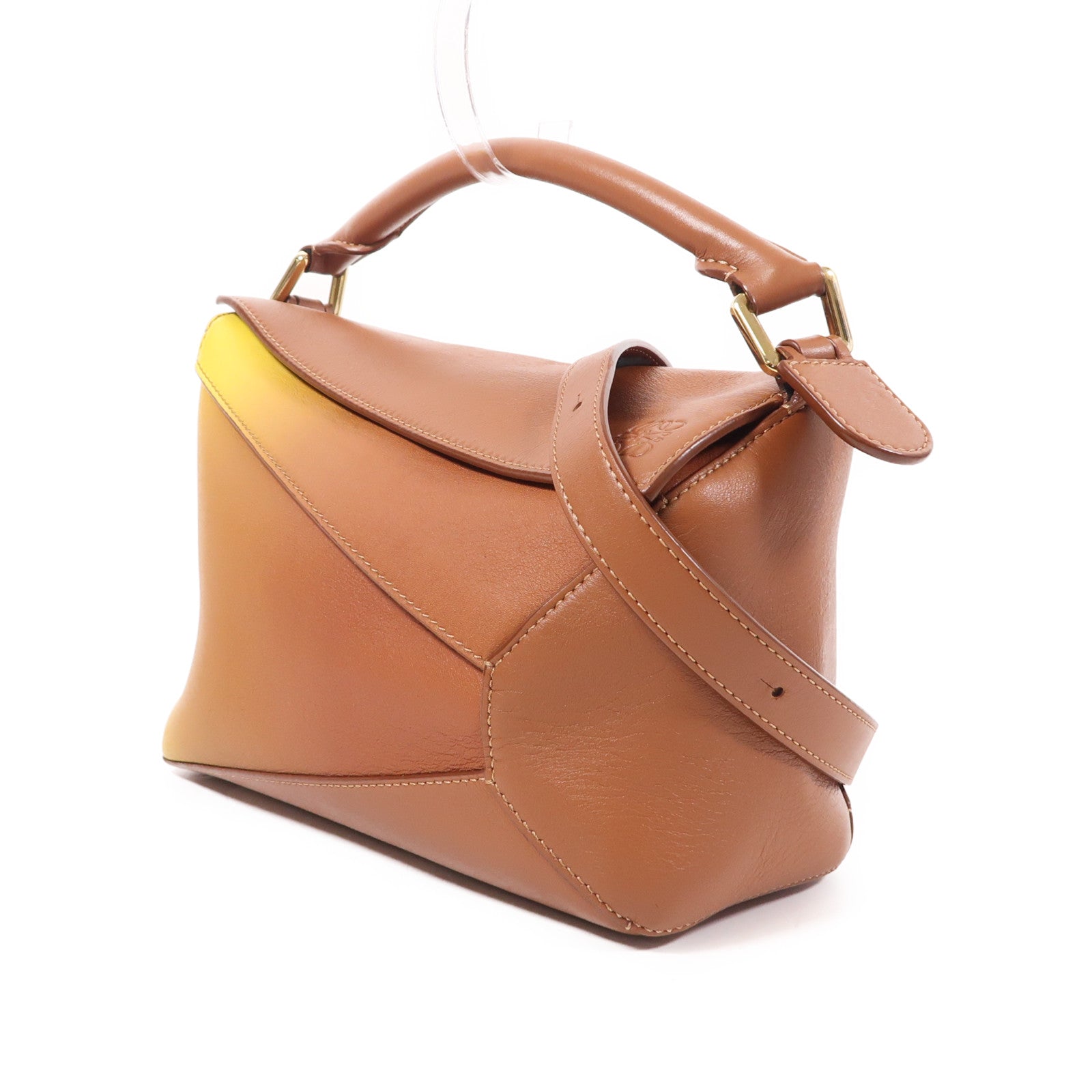 LOEWE 牛皮皮革Puzzle Small金扣手挽肩背兩用袋
