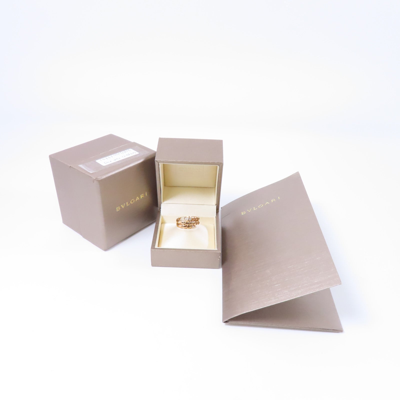 BVLGARI 18K玫瑰金Serperti Viper Diamond Ring鑽石戒指US#5.5