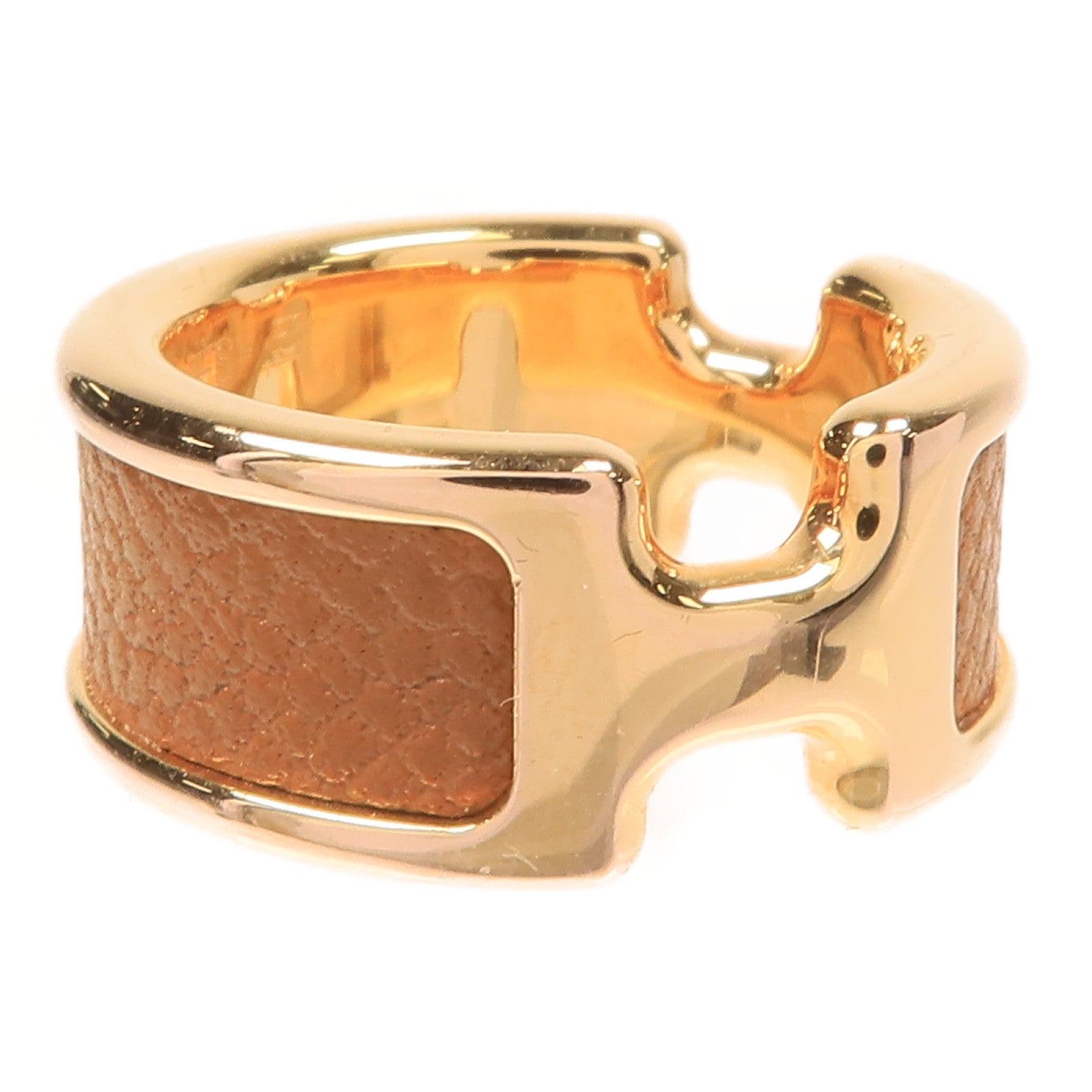 HERMES Swift皮革Olympe Ring戒指Hermes#XS/US#5 Gold