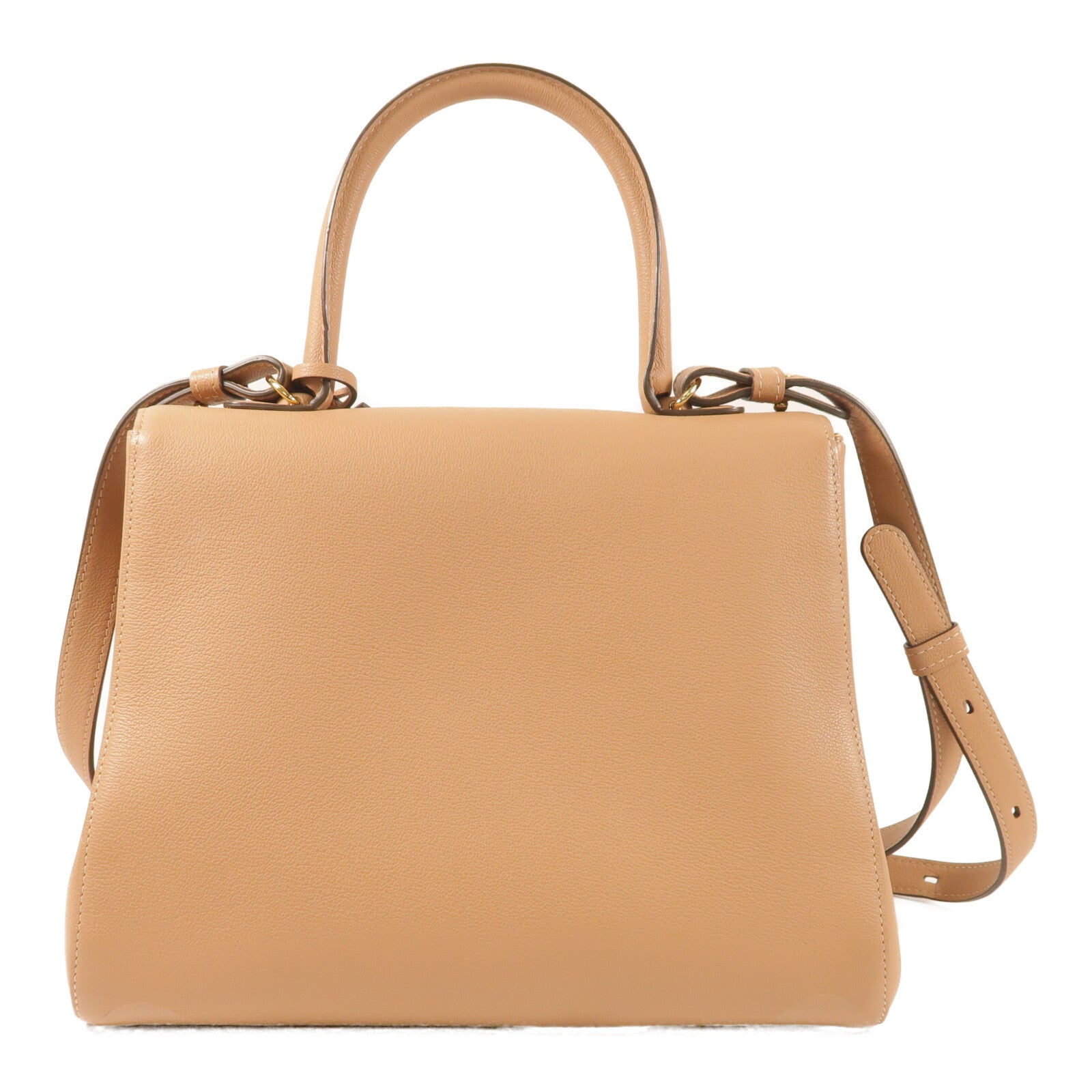 Delvaux 牛皮皮革Billant MM金扣手挽肩背兩用袋