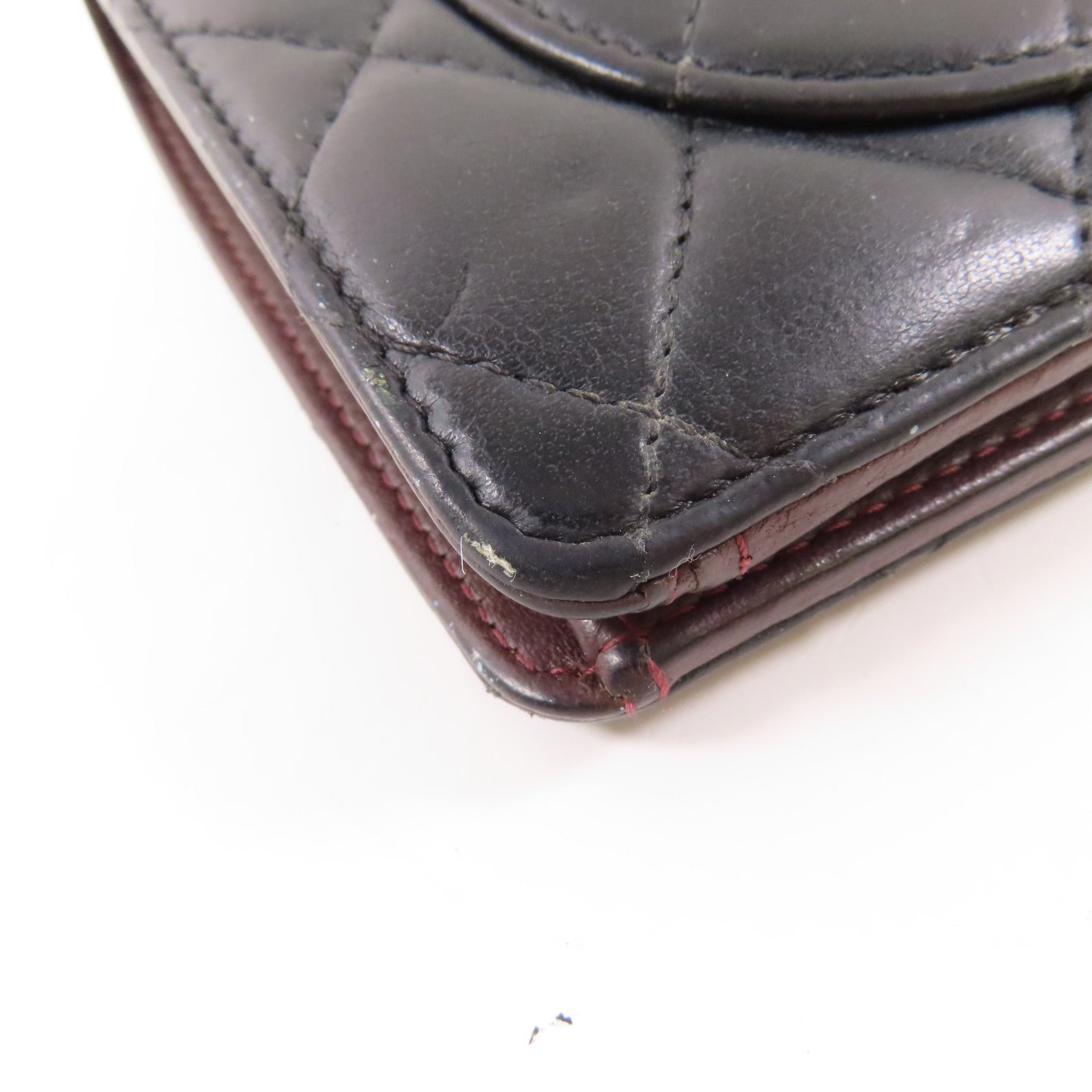 CHANEL 羊皮皮革Long Wallet銀扣長錢包