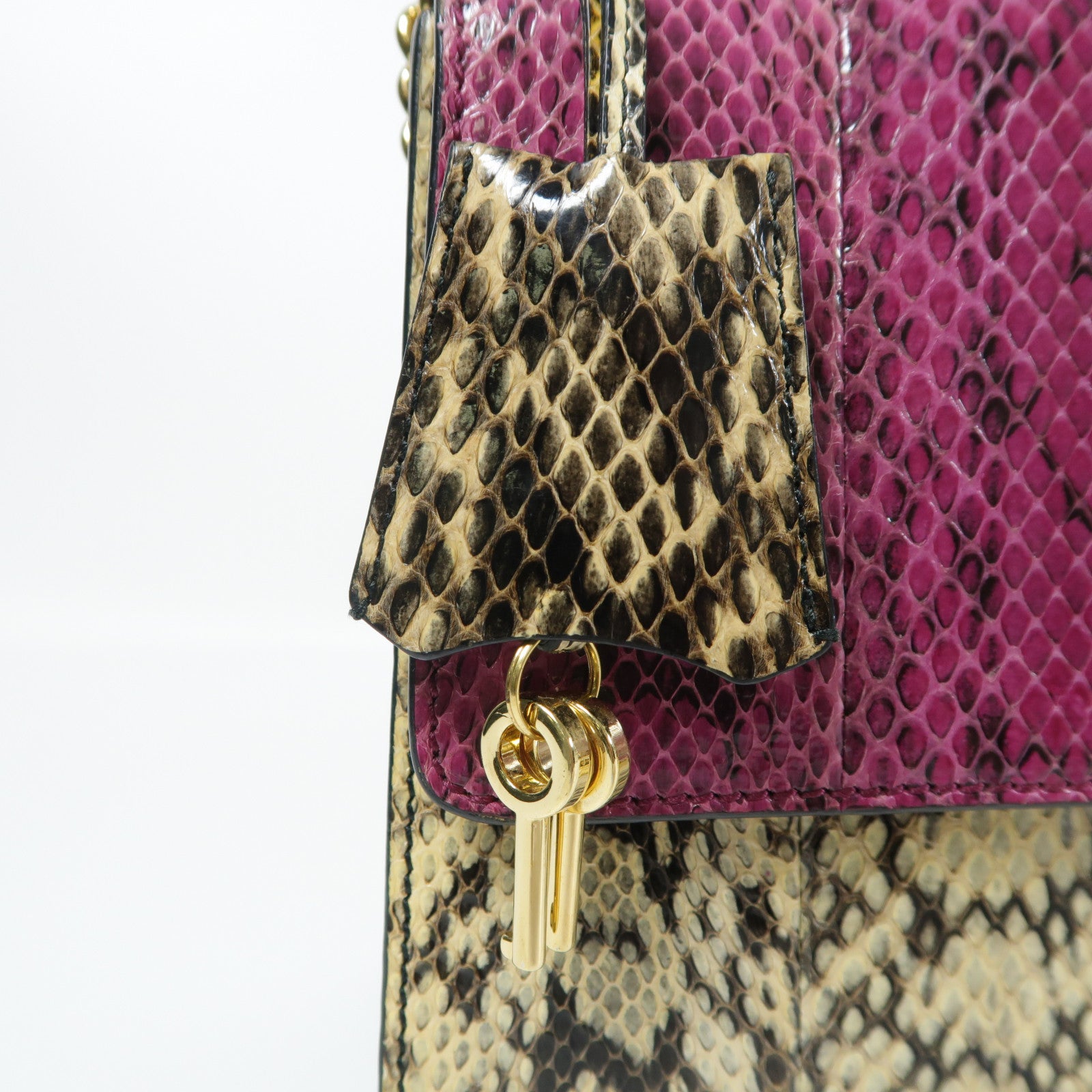 GUCCI 蛇皮皮革Padlock Shoulder Bag金扣肩背袋