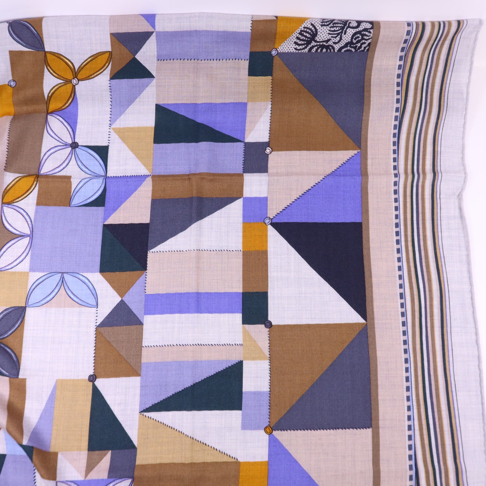 HERMES 絲質/羊絨Scarf 140X140絲巾