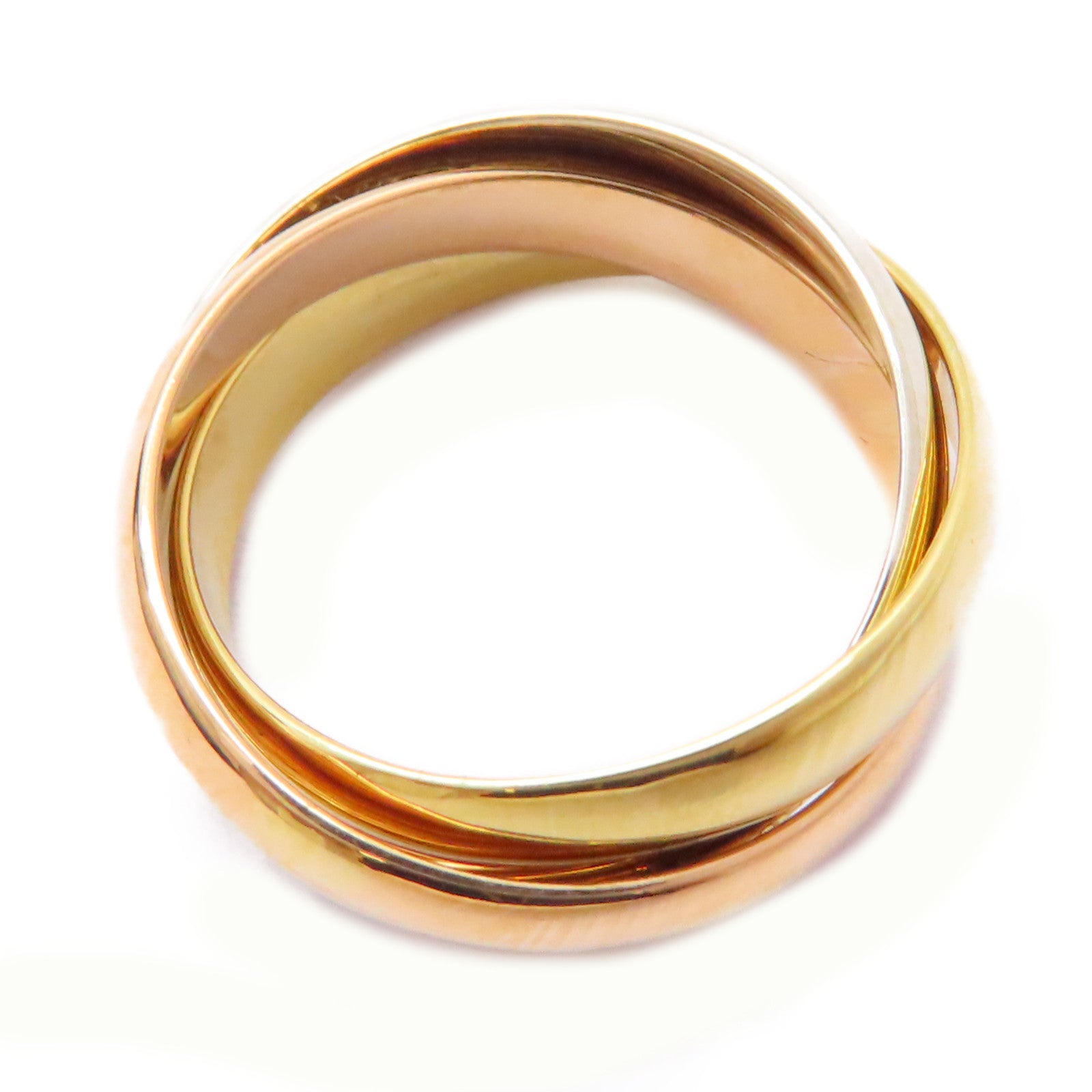 CARTIER 18K黃金/白金/玫瑰金Trinity Ring戒指US#5.75/Cartier#51