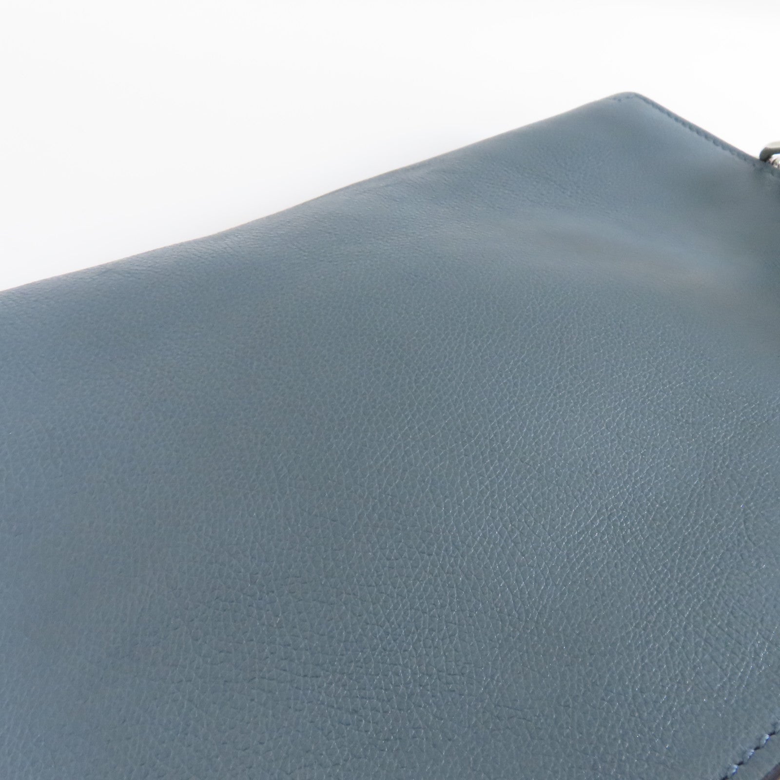 PRADA 牛皮皮革Shoulder Bag銀扣肩背袋藍色