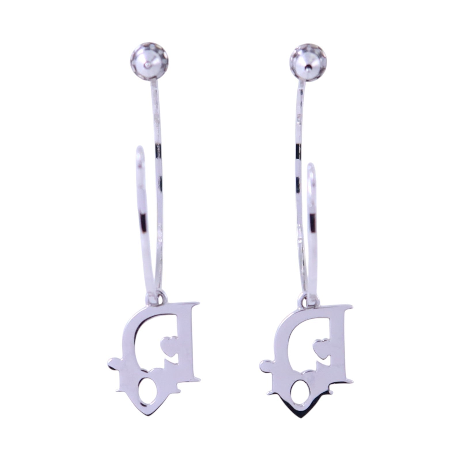 Dior 金屬Hoop Earrings銀扣耳環