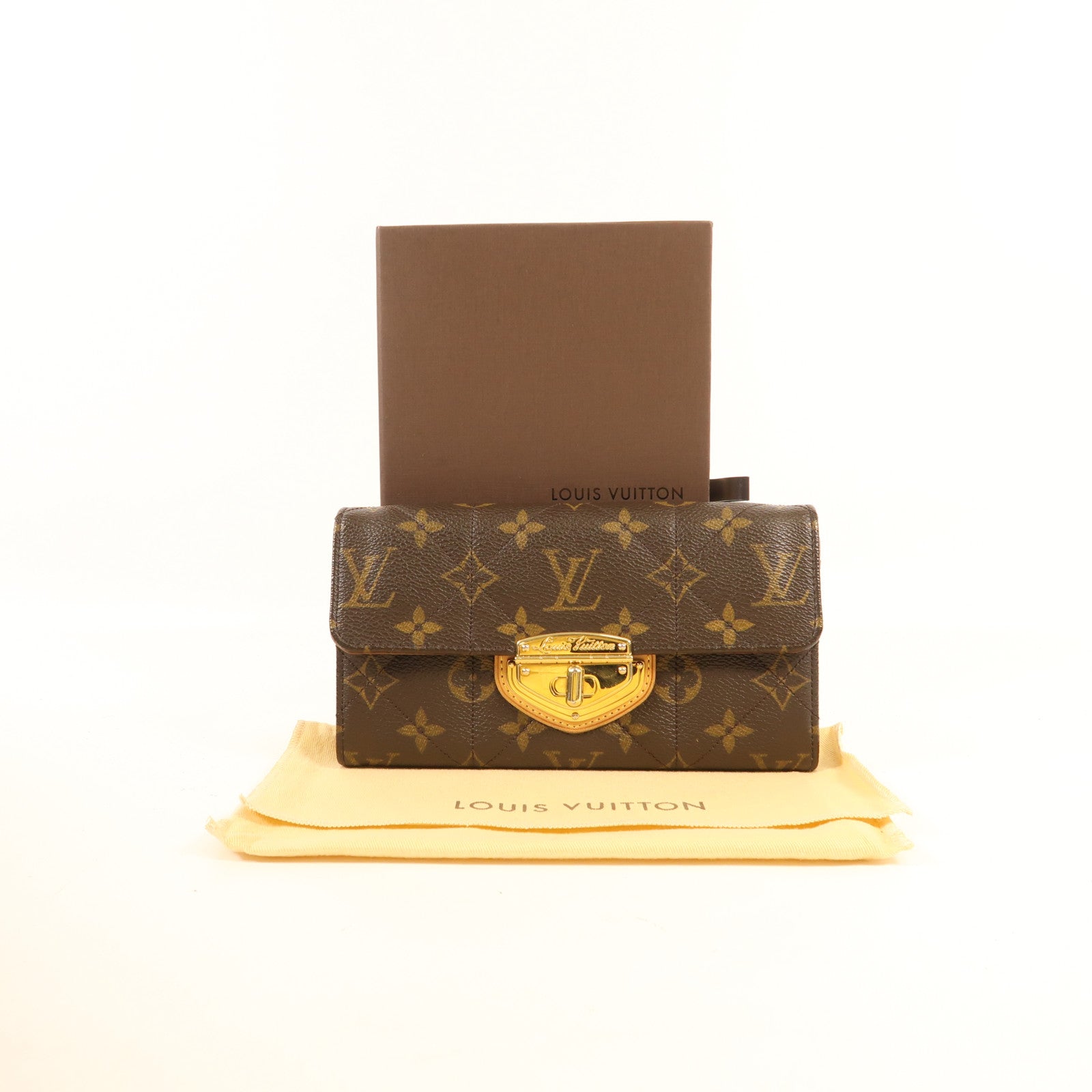 LOUIS VUITTON Monogram Etoile Portefeuille Sarah金扣長錢包棕色