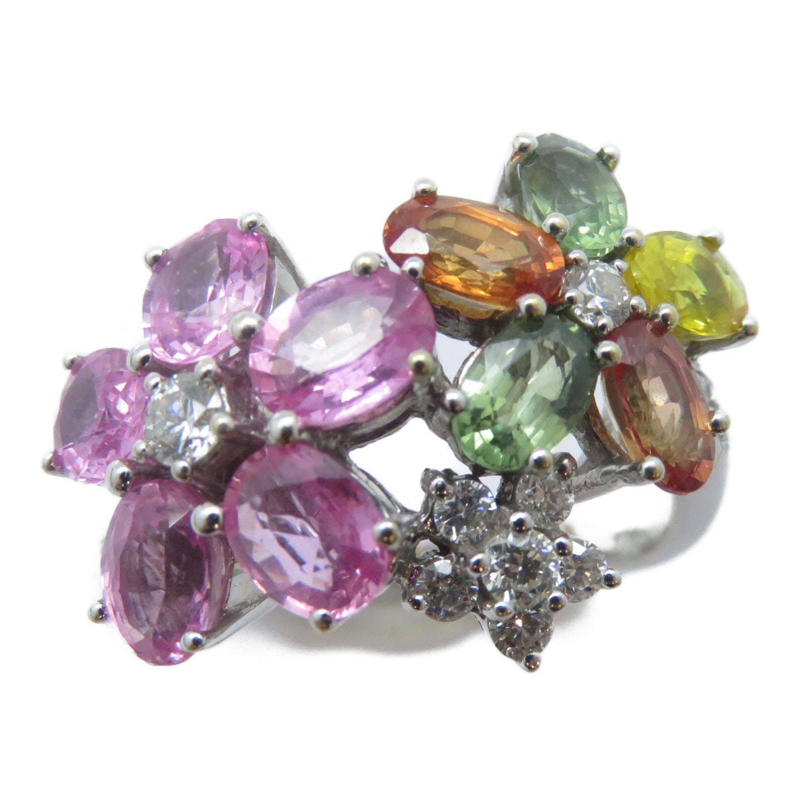 JEWELRY 18K白金Sapphire Ring 5.9g寶石戒指銀色/多色US#6