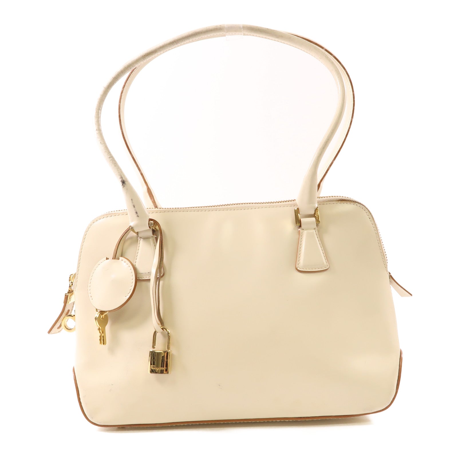 Salvatore Ferragamo 【激減優惠】塗層帆布Hand Bag金扣手挽袋