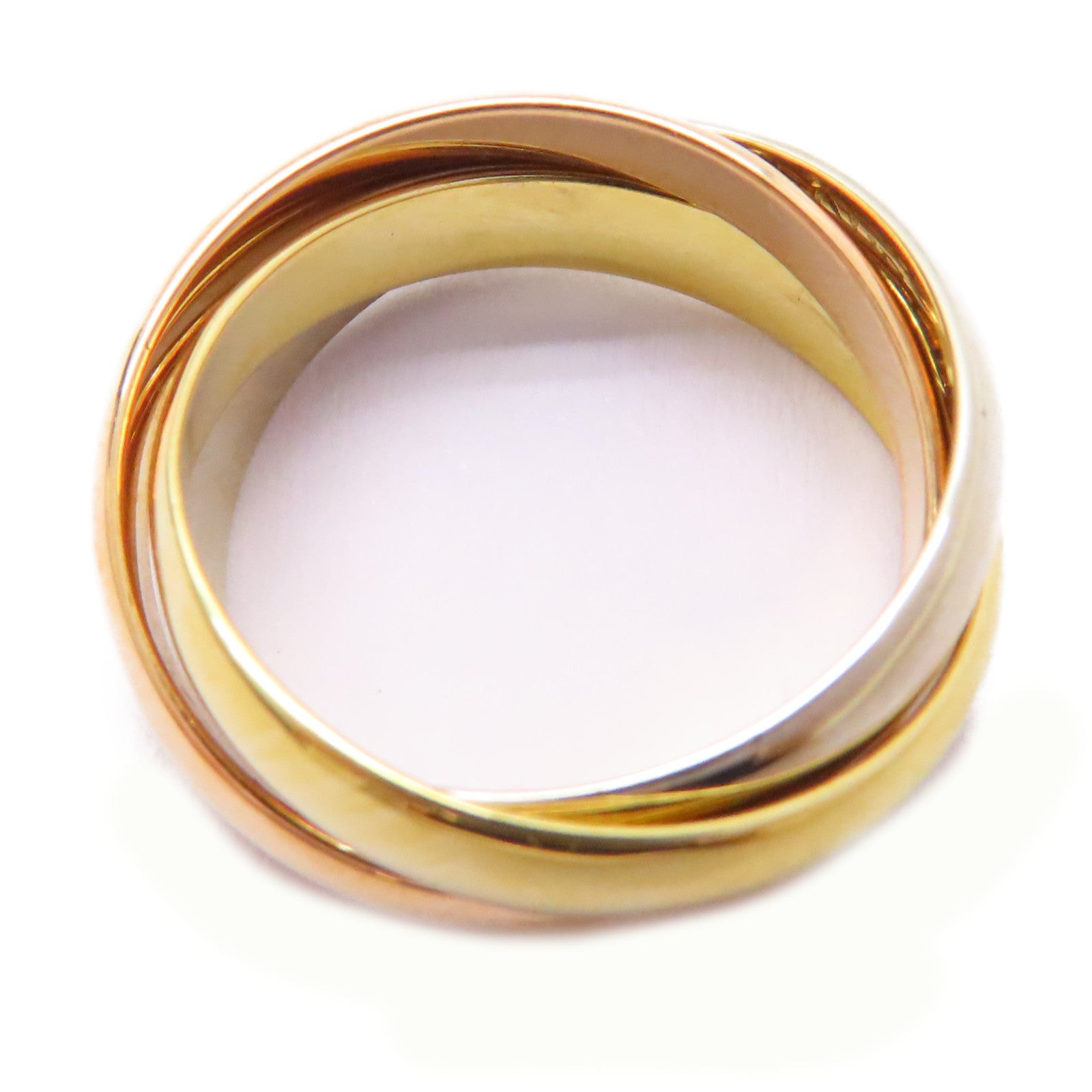 CARTIER 18K黃金/白金/玫瑰金Trinity Ring戒指US#5.75/Cartier#51