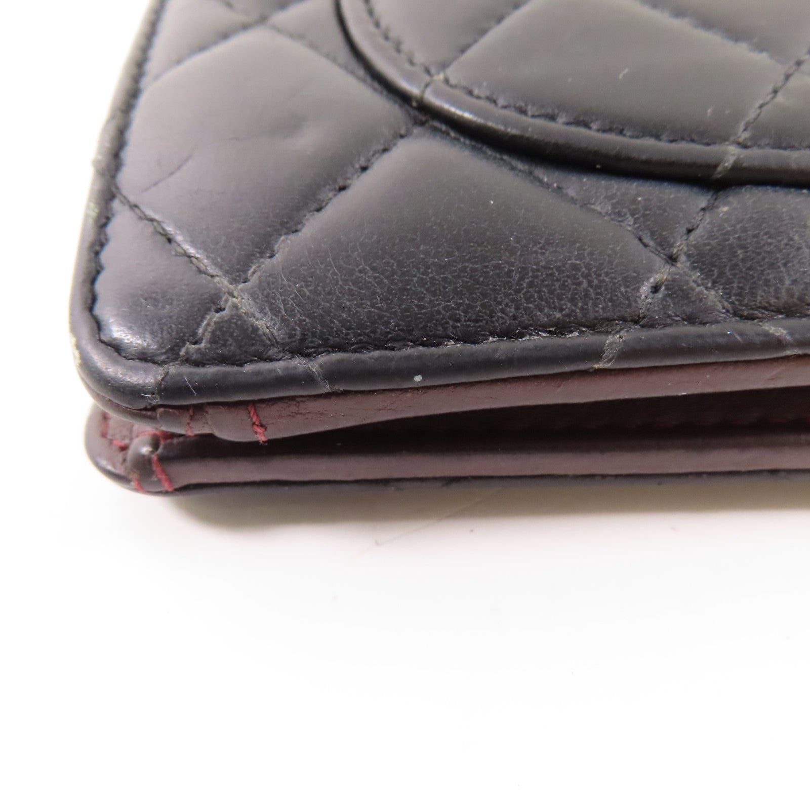 CHANEL 羊皮皮革Long Wallet銀扣長錢包