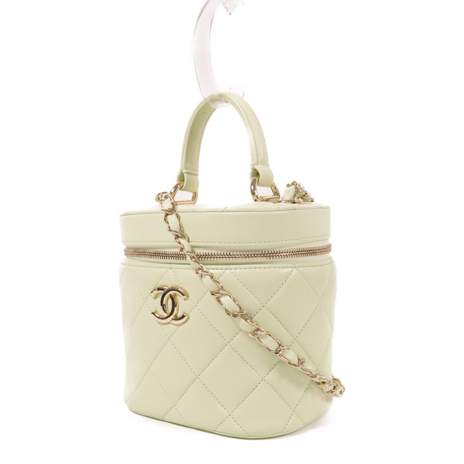 CHANEL 牛皮皮革Trendy CC Vanity Case金扣手挽肩背兩用袋