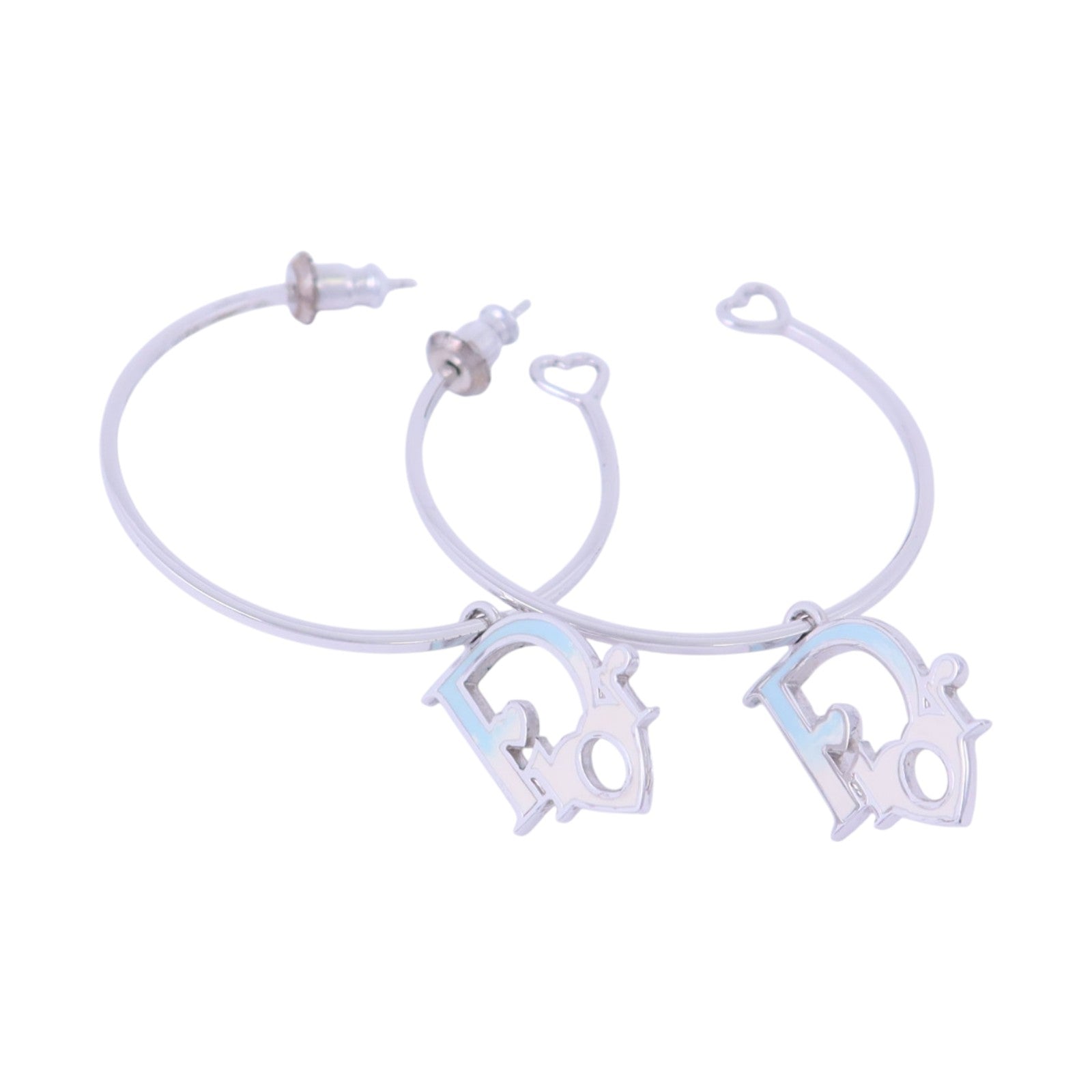 Dior 金屬Hoop Earrings銀扣耳環