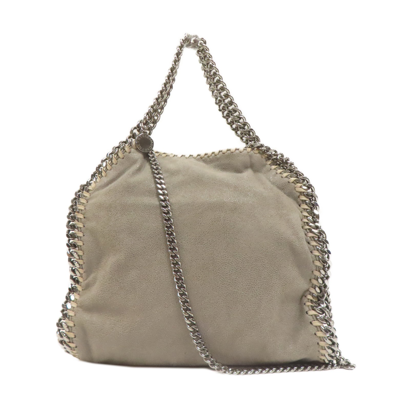 SELECTION 【激減優惠】聚酯纖維Falabella Mini Tote銀扣手挽肩背兩用袋灰色