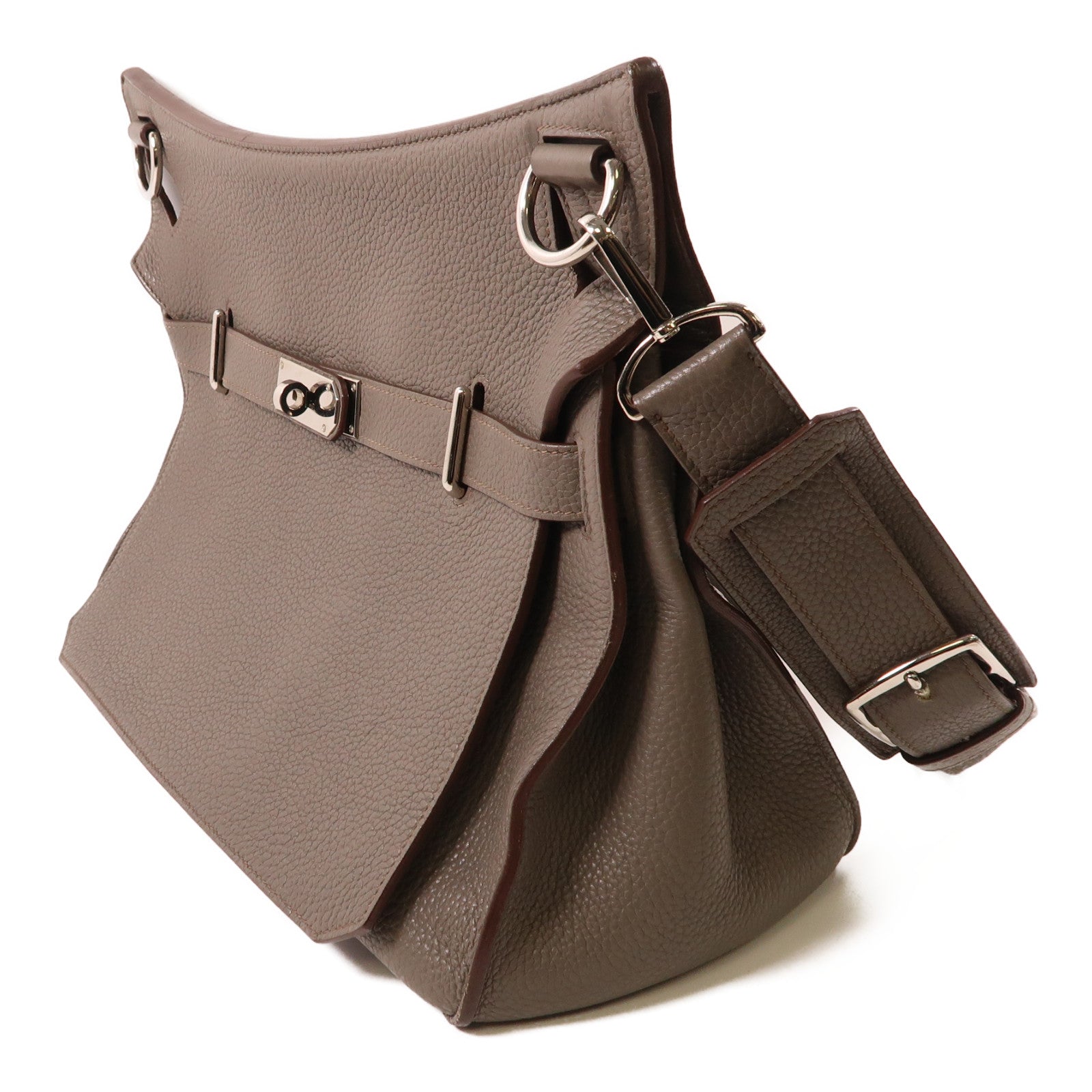 HERMES Clemence皮革Jypsiere 34銀扣肩背袋