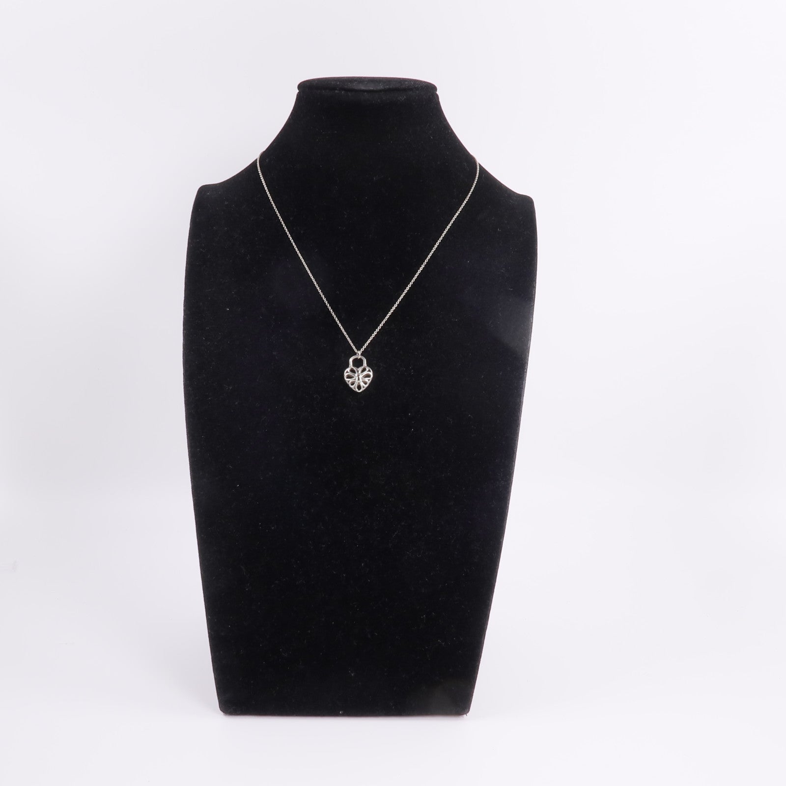 TIFFANY＆CO 925純銀Tiffany Heart Lock Pendant項鍊