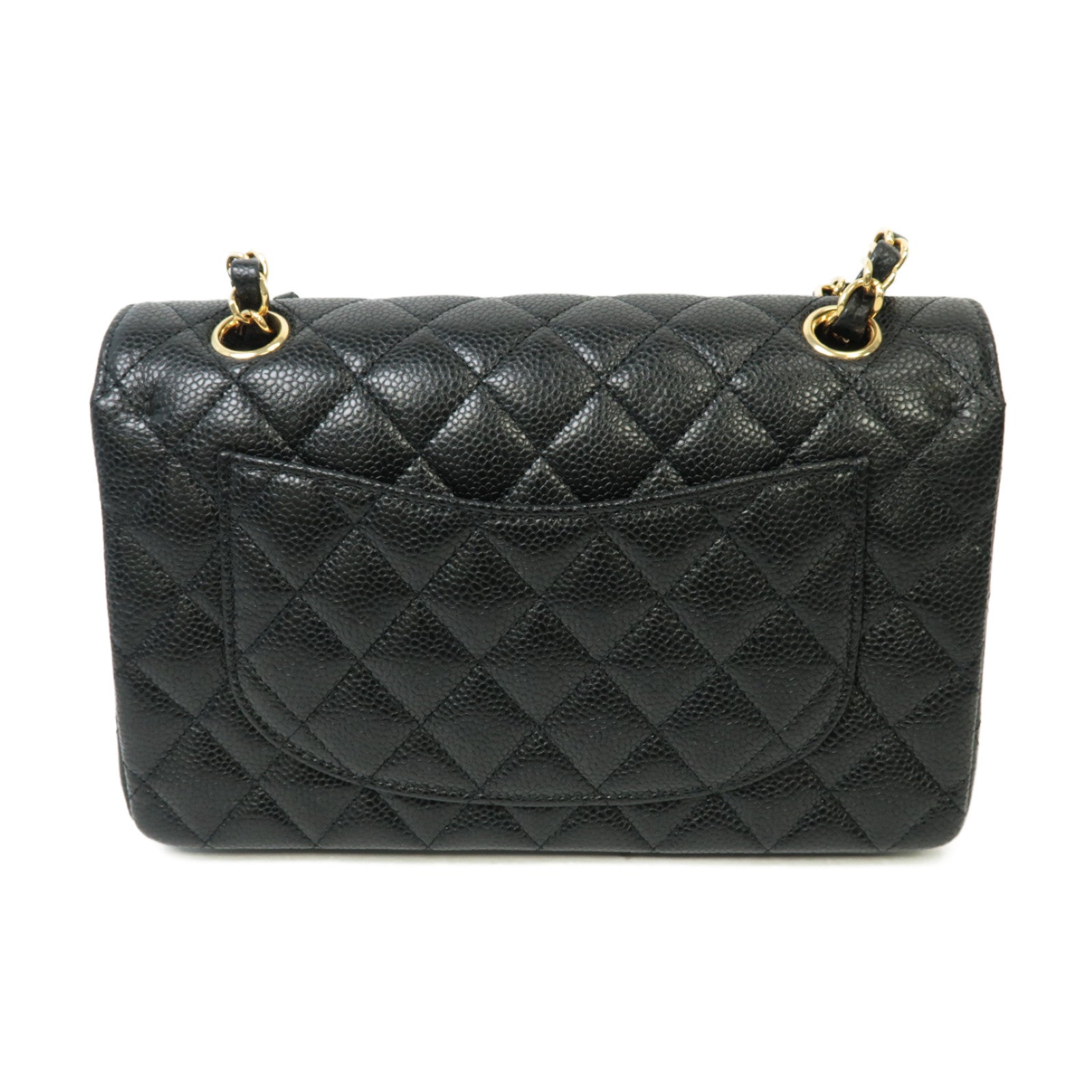 CHANEL Caviar皮革Classic 23金扣鏈帶肩背袋黒色