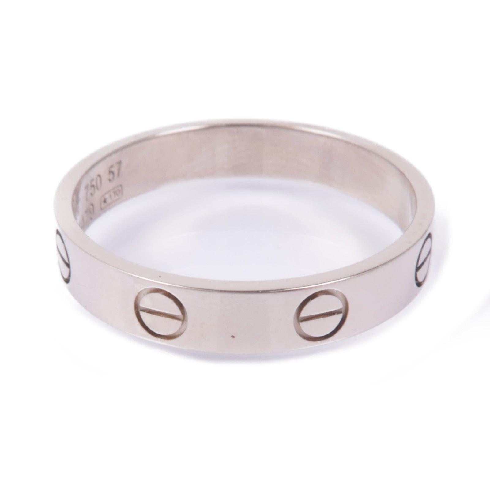 CARTIER 18K白金Mini Love Ring戒指Cartier#57/US#7.75