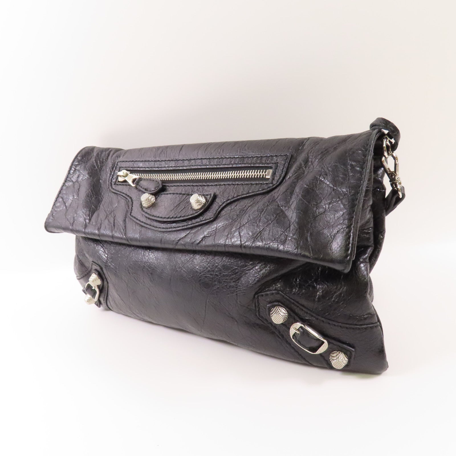 BALENCIAGA 牛皮皮革Giant Envelope銀扣肩背袋