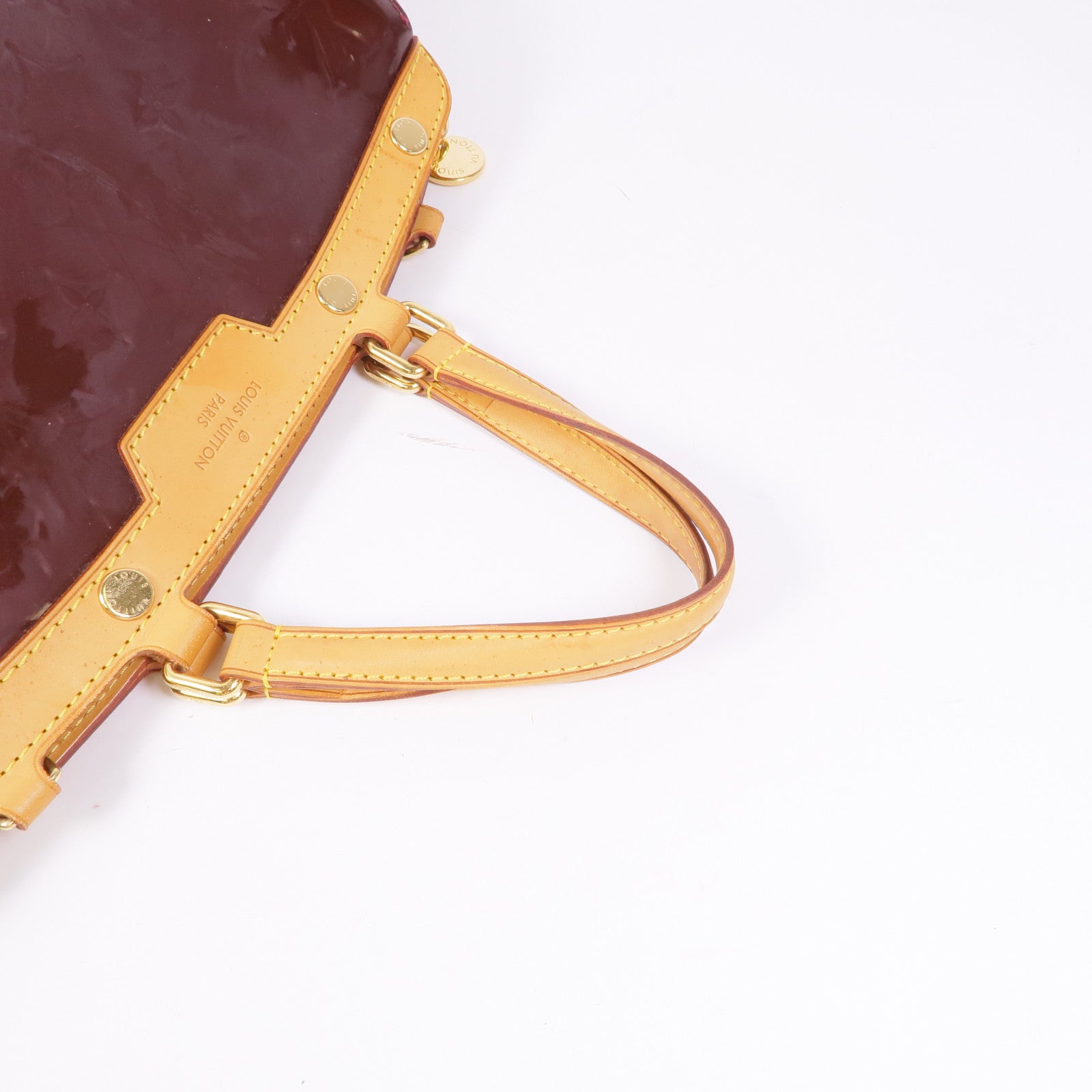 LOUIS VUITTON Vernis Brea MM金扣手挽肩背兩用袋Rouge Fauviste