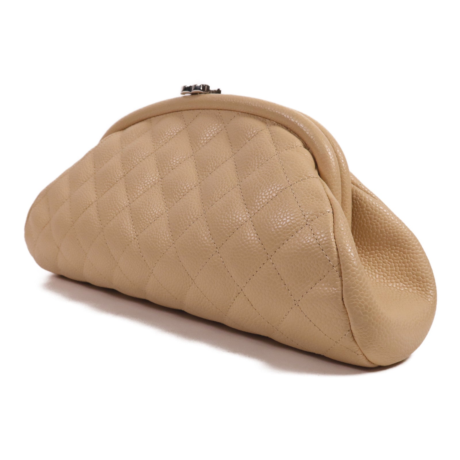 CHANEL 牛皮皮革Timeless Clutch Bag銀扣手拿包