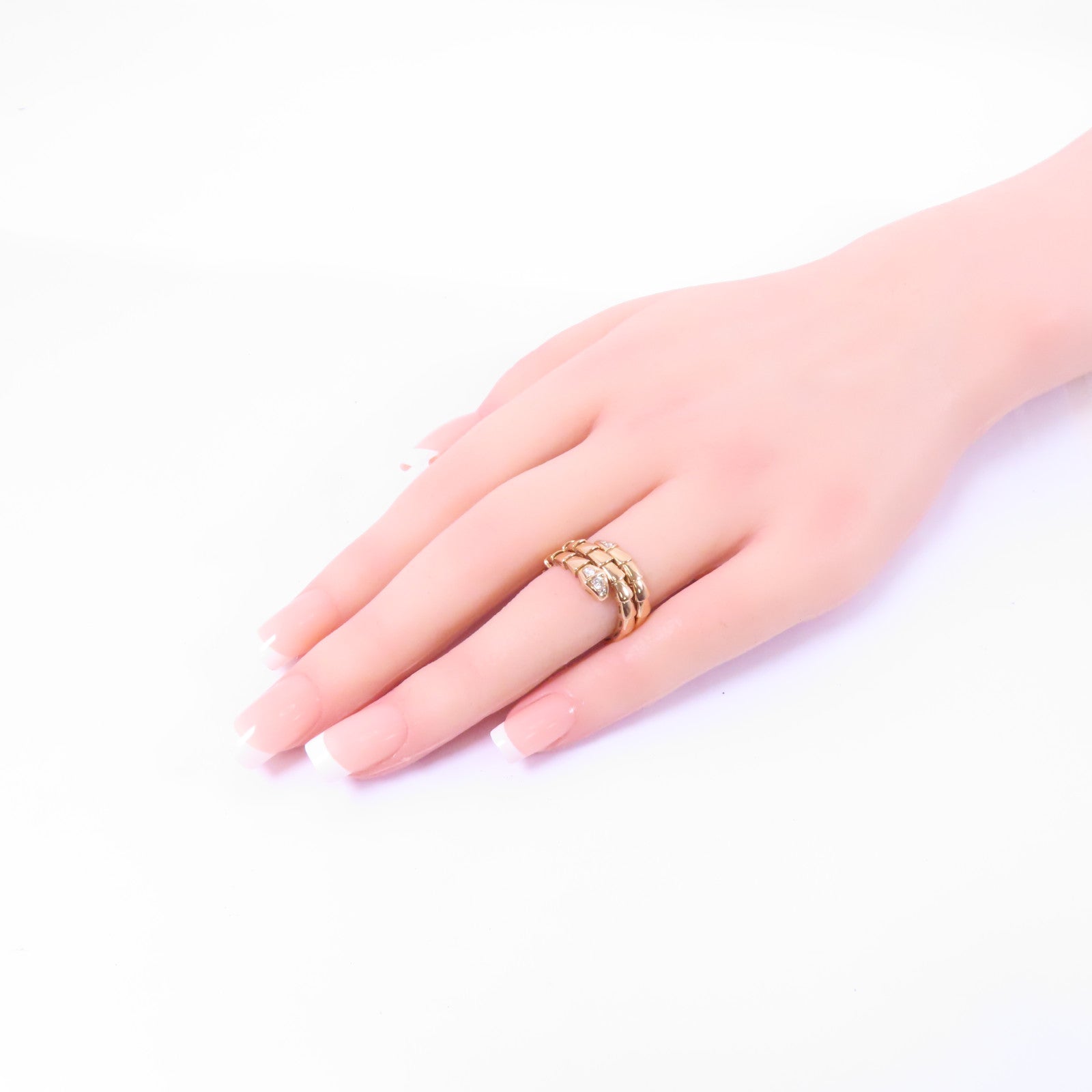 BVLGARI 18K玫瑰金Serperti Viper Diamond Ring鑽石戒指US#5.5