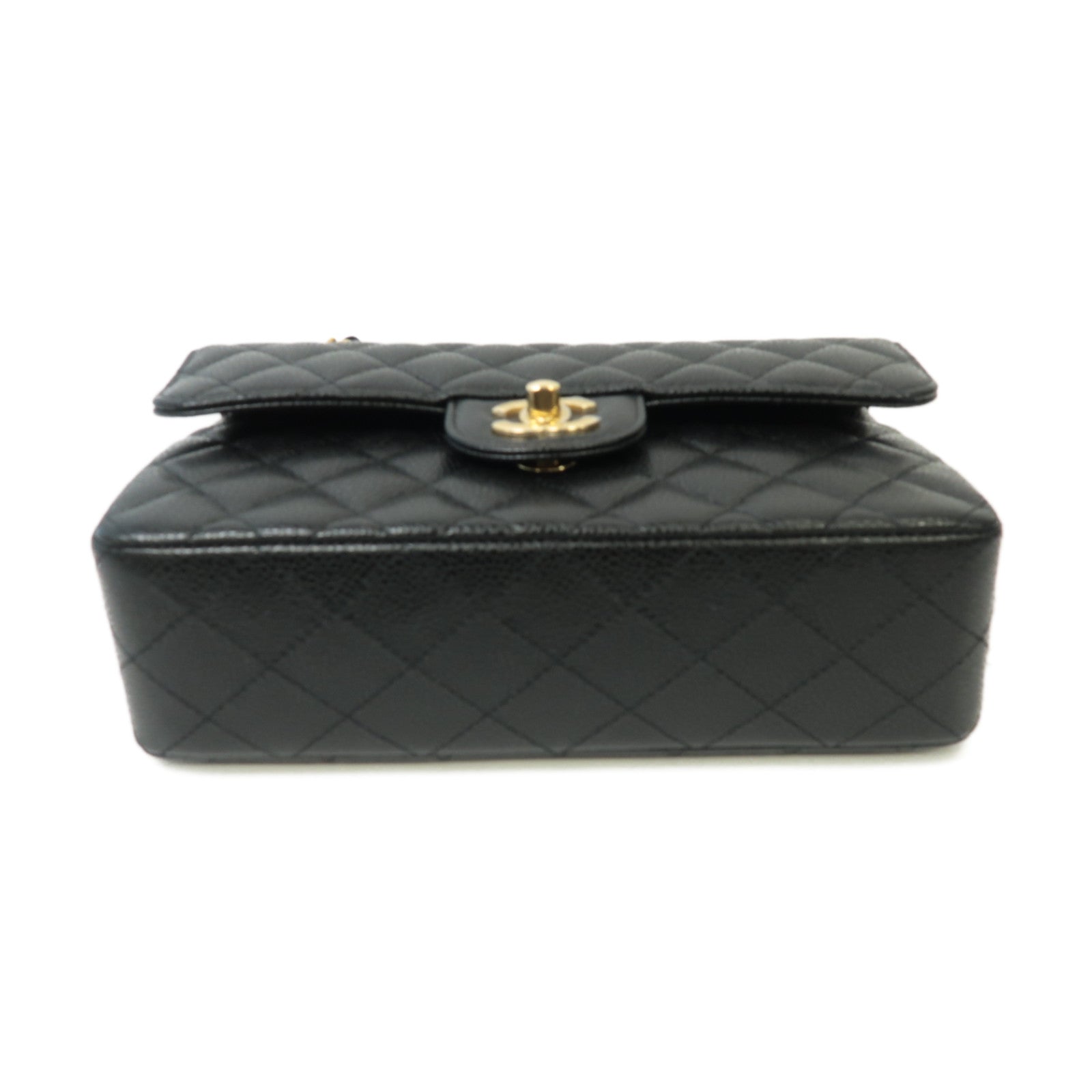 CHANEL Caviar皮革Classic 23金扣鏈帶肩背袋黒色