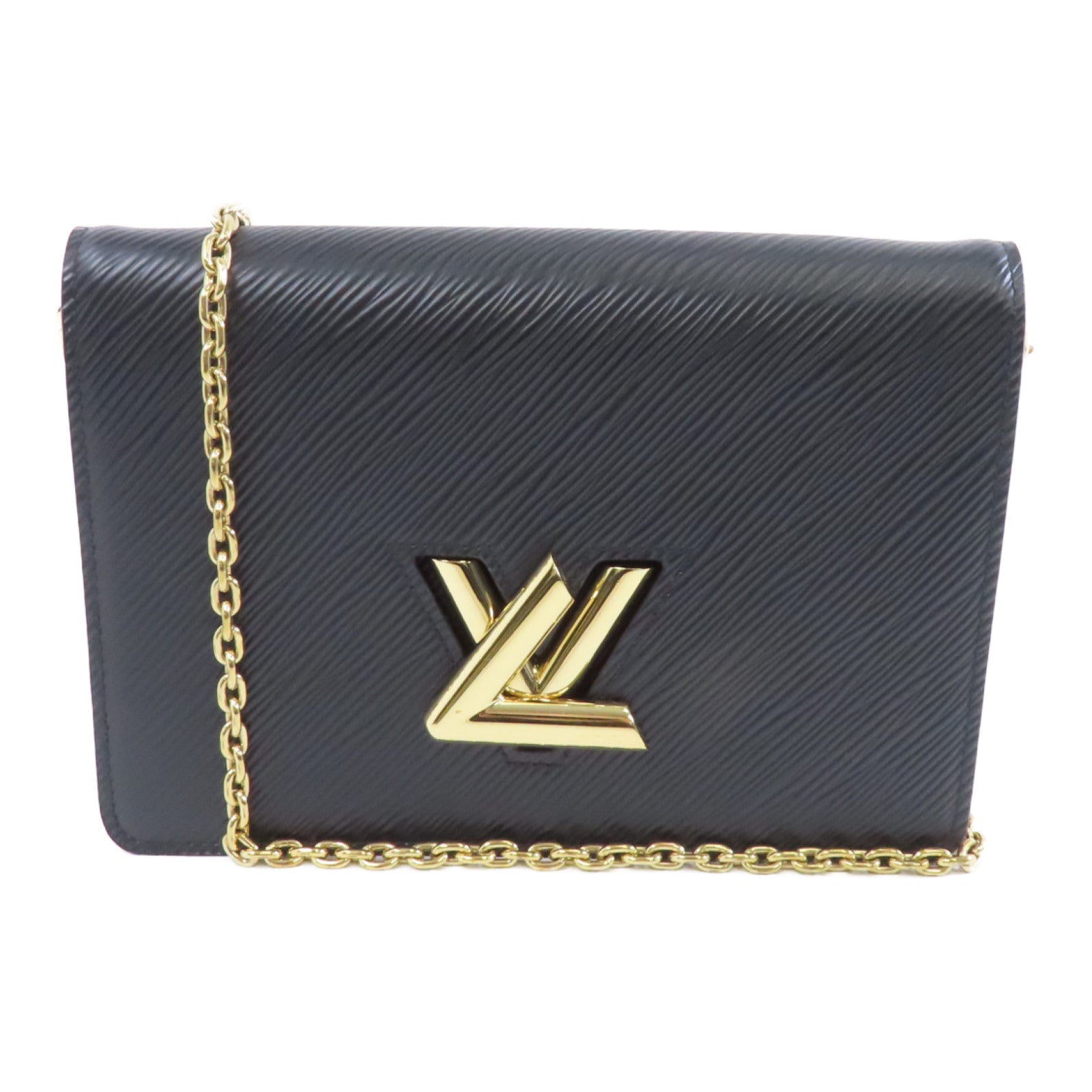 LOUIS VUITTON Epi Twist金扣鏈帶肩背袋黑色