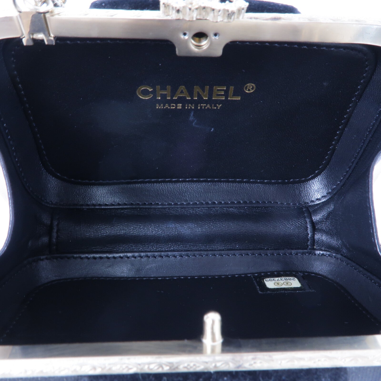 CHANEL 羊皮皮革/天鵝絨Chain Shoulder鏈帶肩背袋