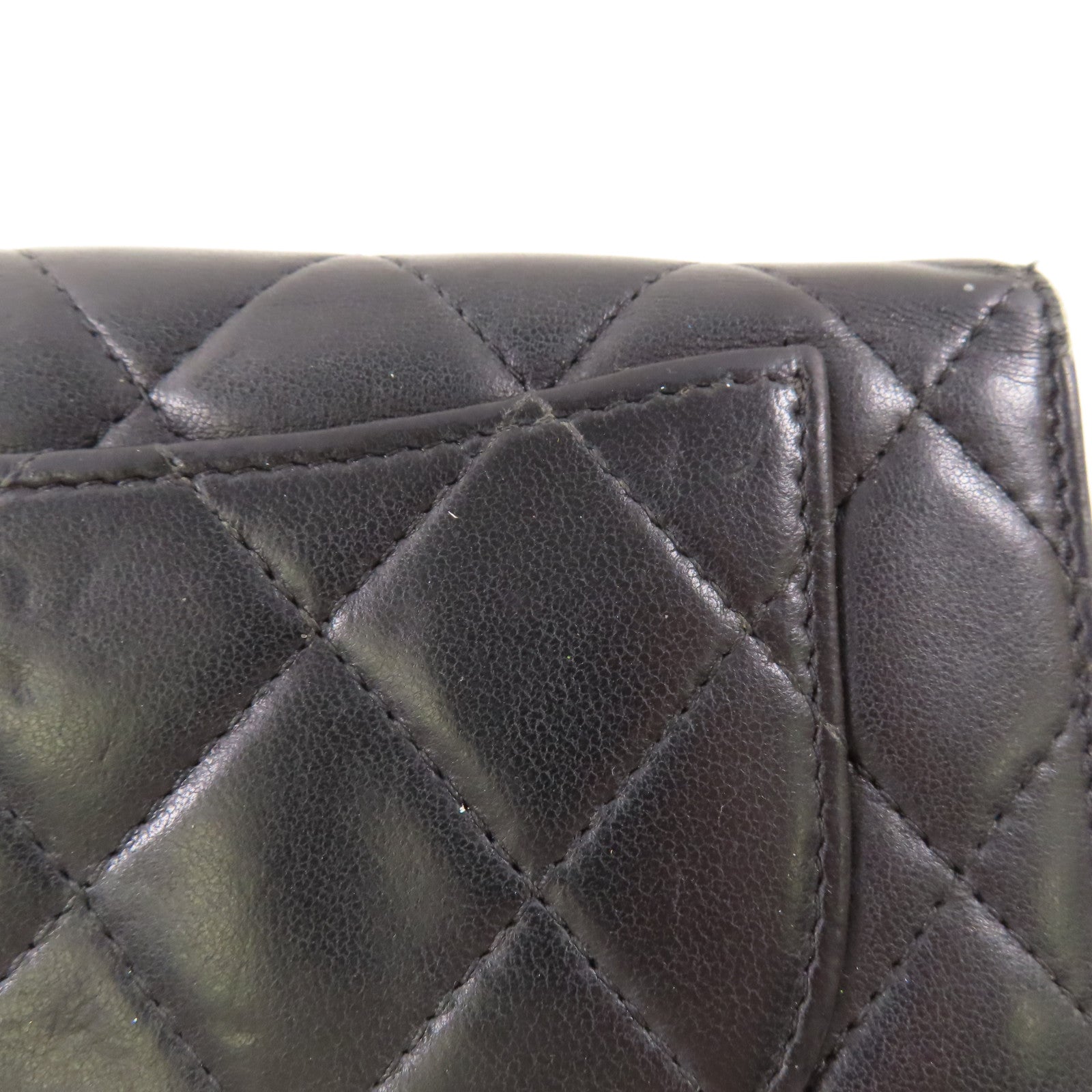 CHANEL 羊皮皮革Long Wallet銀扣長錢包