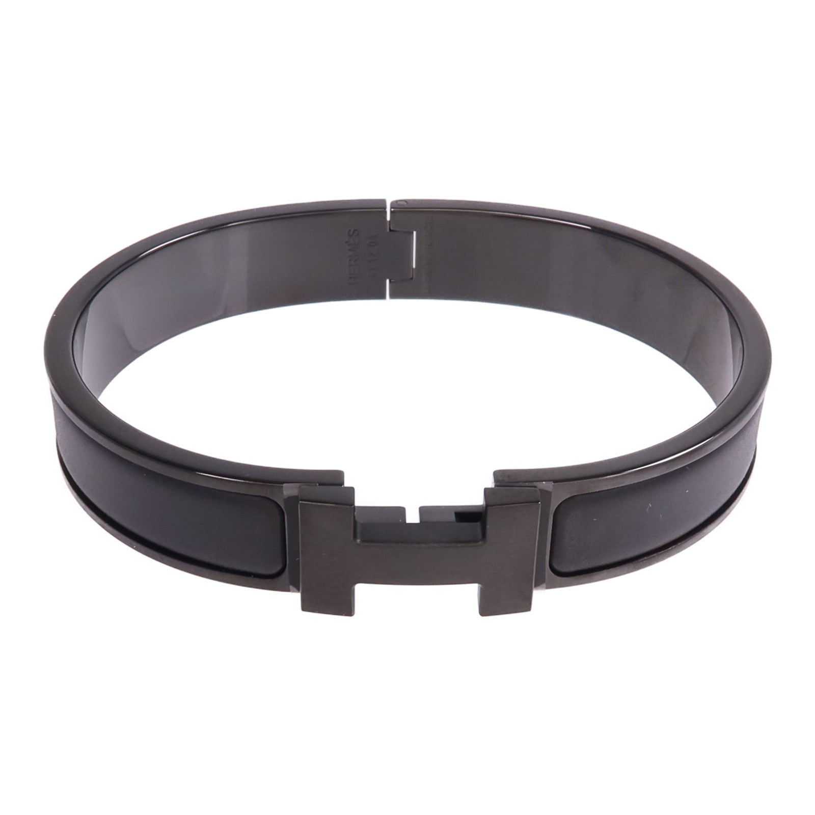 HERMES 金屬/琺瑯Clic HH So Black手鐲