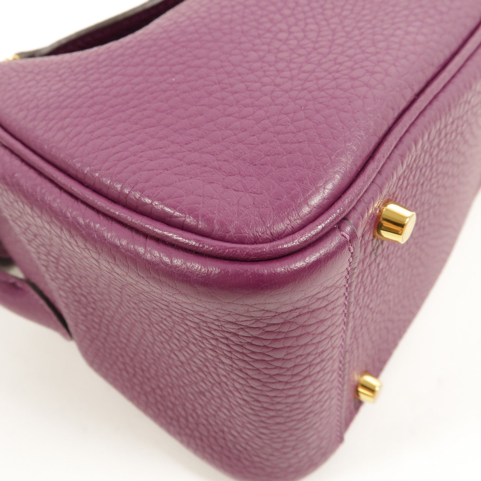 HERMES Clemence皮革Mini Lindy金扣手挽肩背兩用袋Anemone