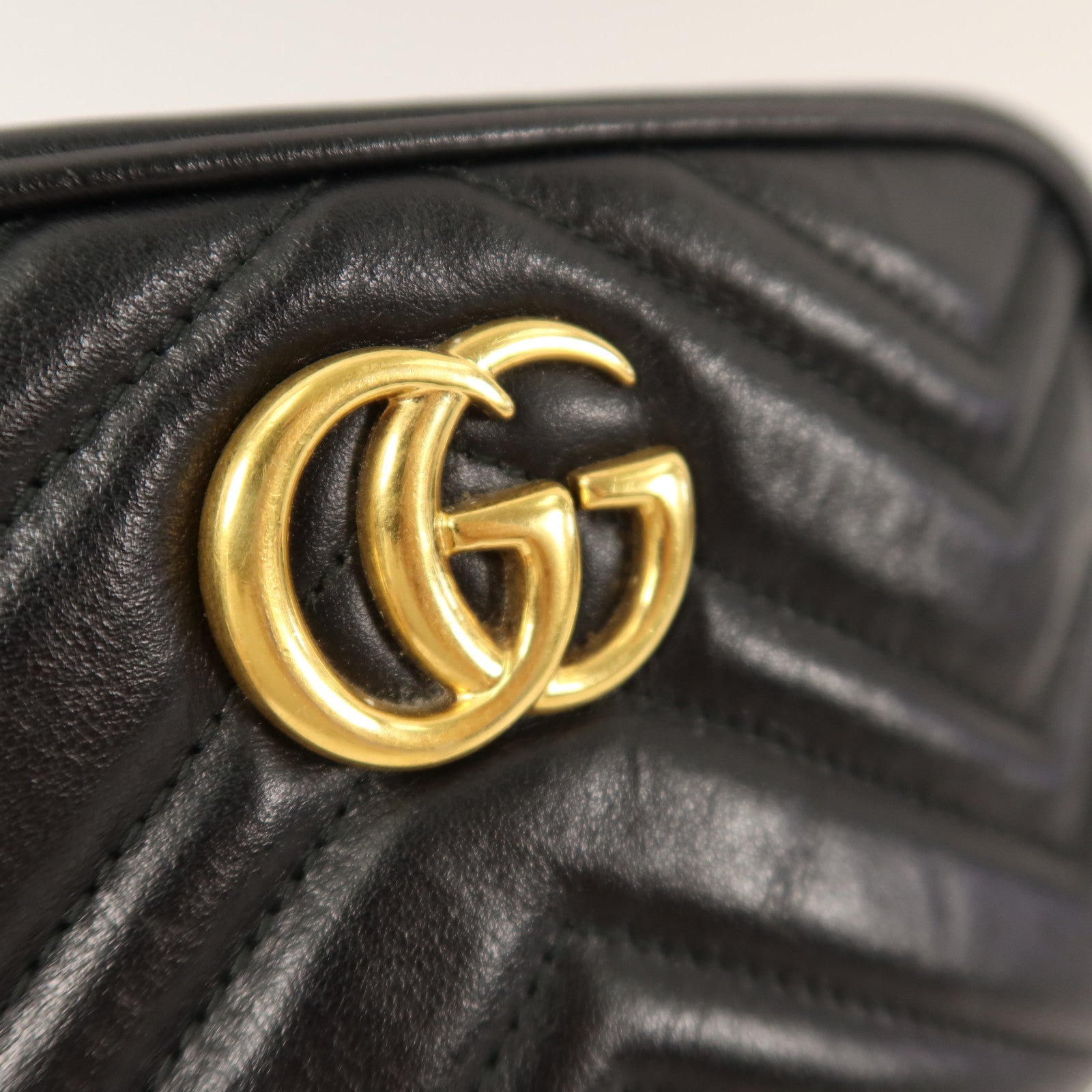 GUCCI 牛皮皮革GG Marmont Mini鏈帶肩背袋