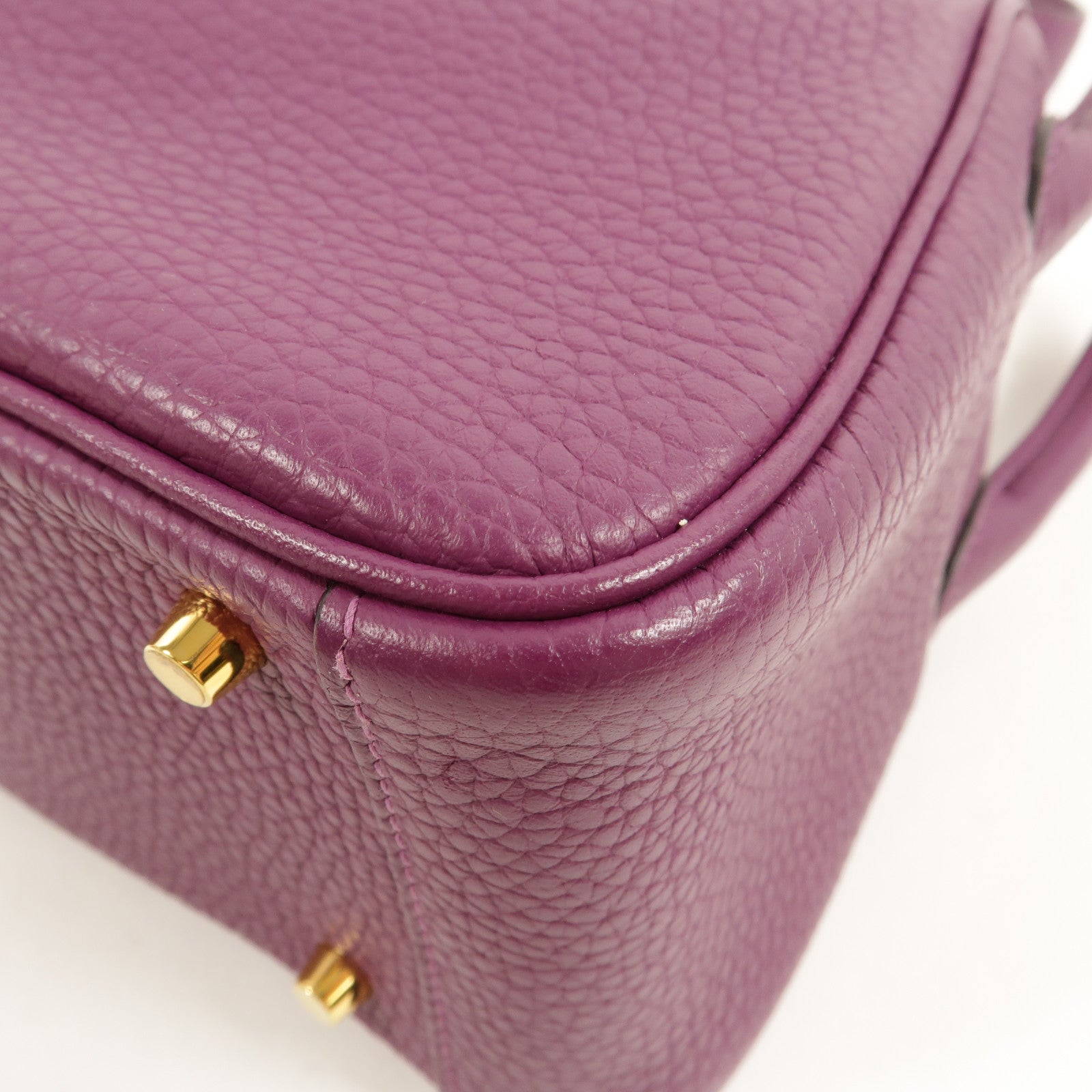 HERMES Clemence皮革Mini Lindy金扣手挽肩背兩用袋Anemone