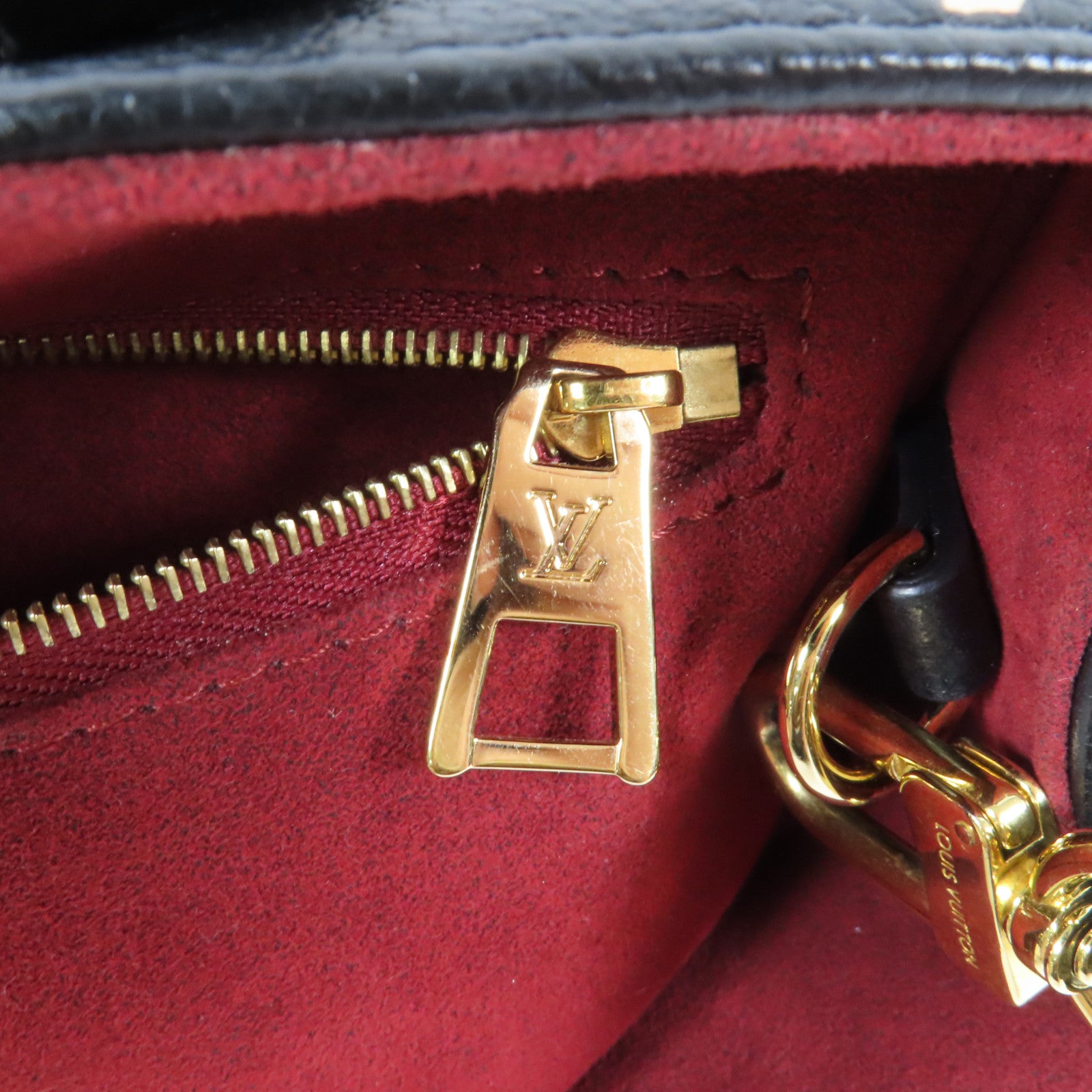 LOUIS VUITTON Monogram Empreinte On The Go PM金扣手挽肩背兩用袋黑色/米色