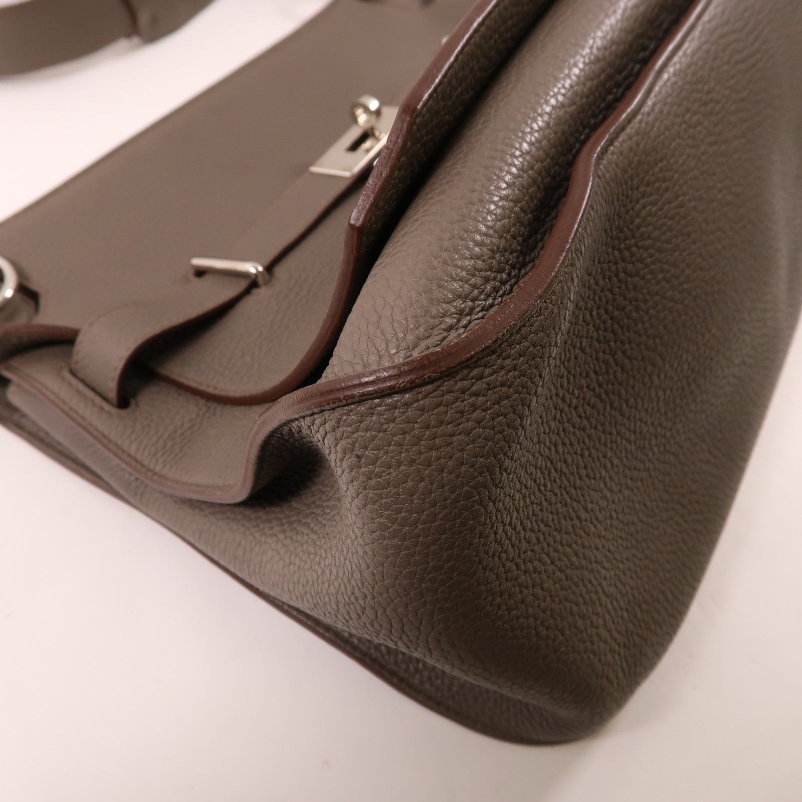 HERMES Clemence皮革Jypsiere 34銀扣肩背袋