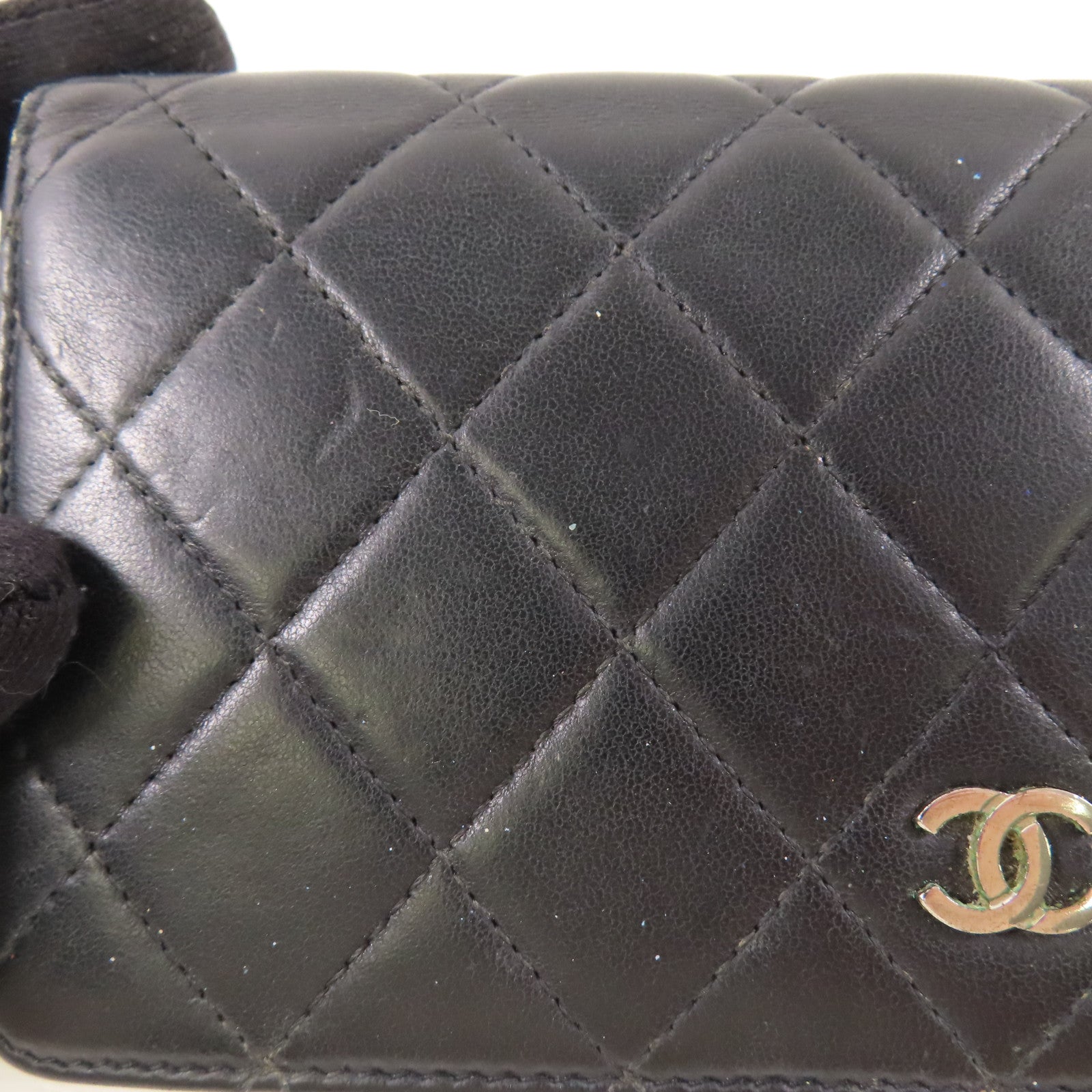 CHANEL 羊皮皮革Long Wallet銀扣長錢包