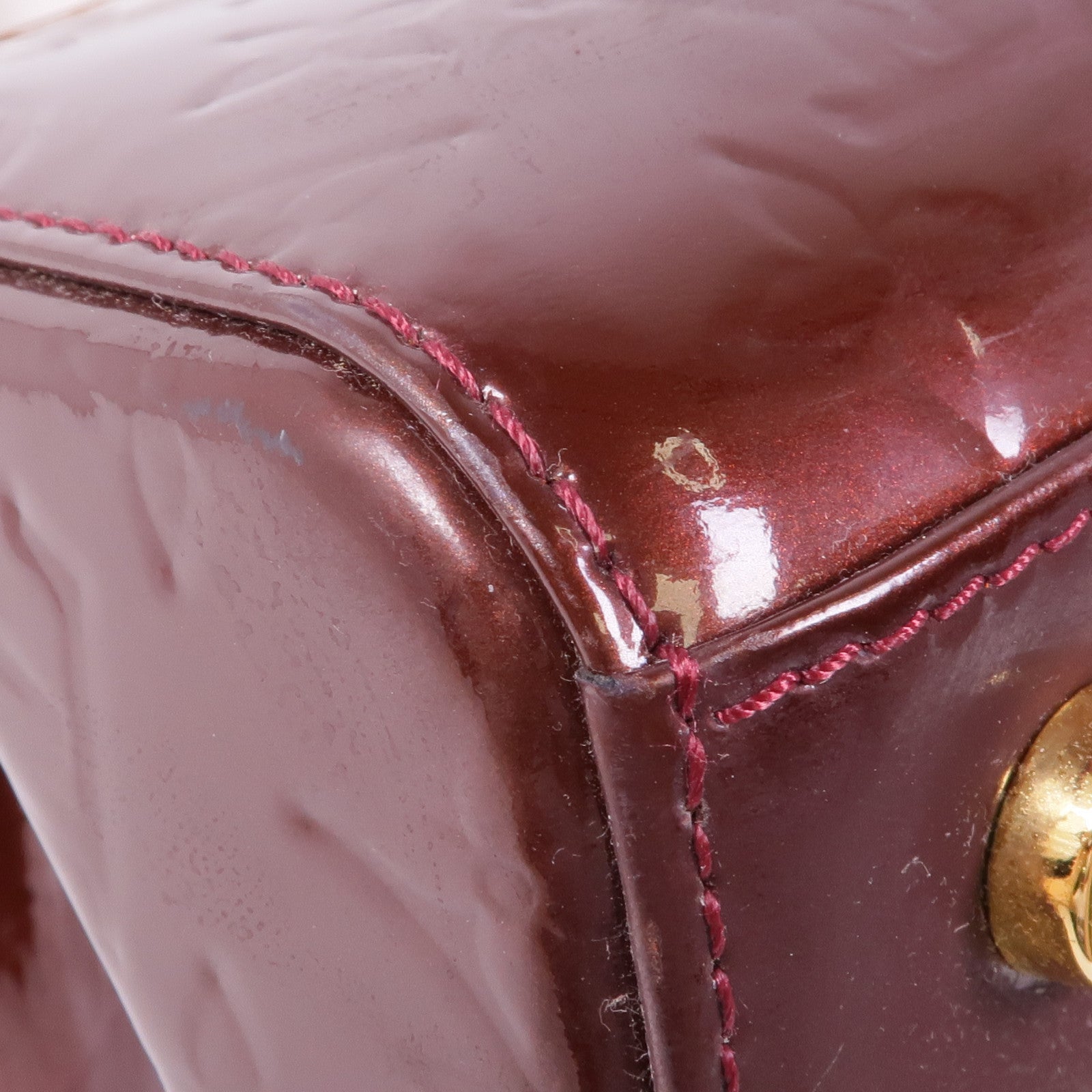 LOUIS VUITTON Vernis Brea MM金扣手挽肩背兩用袋Rouge Fauviste